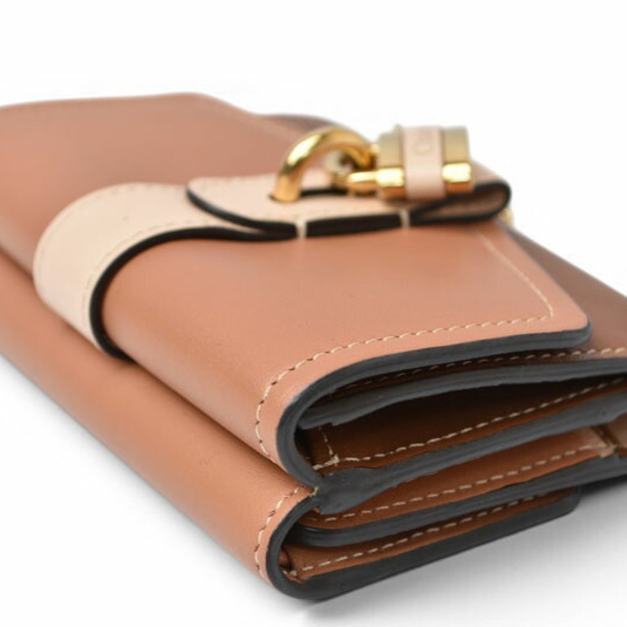 Chloé Brown Multi-Color Leather Wallet (Tri-Fold) (Pre-Owned)