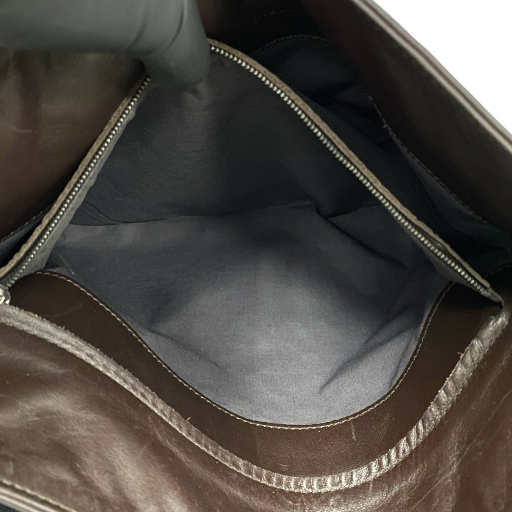 Bottega Veneta Brown Leather Pochette Shoulder Bag (Pre-Owned)