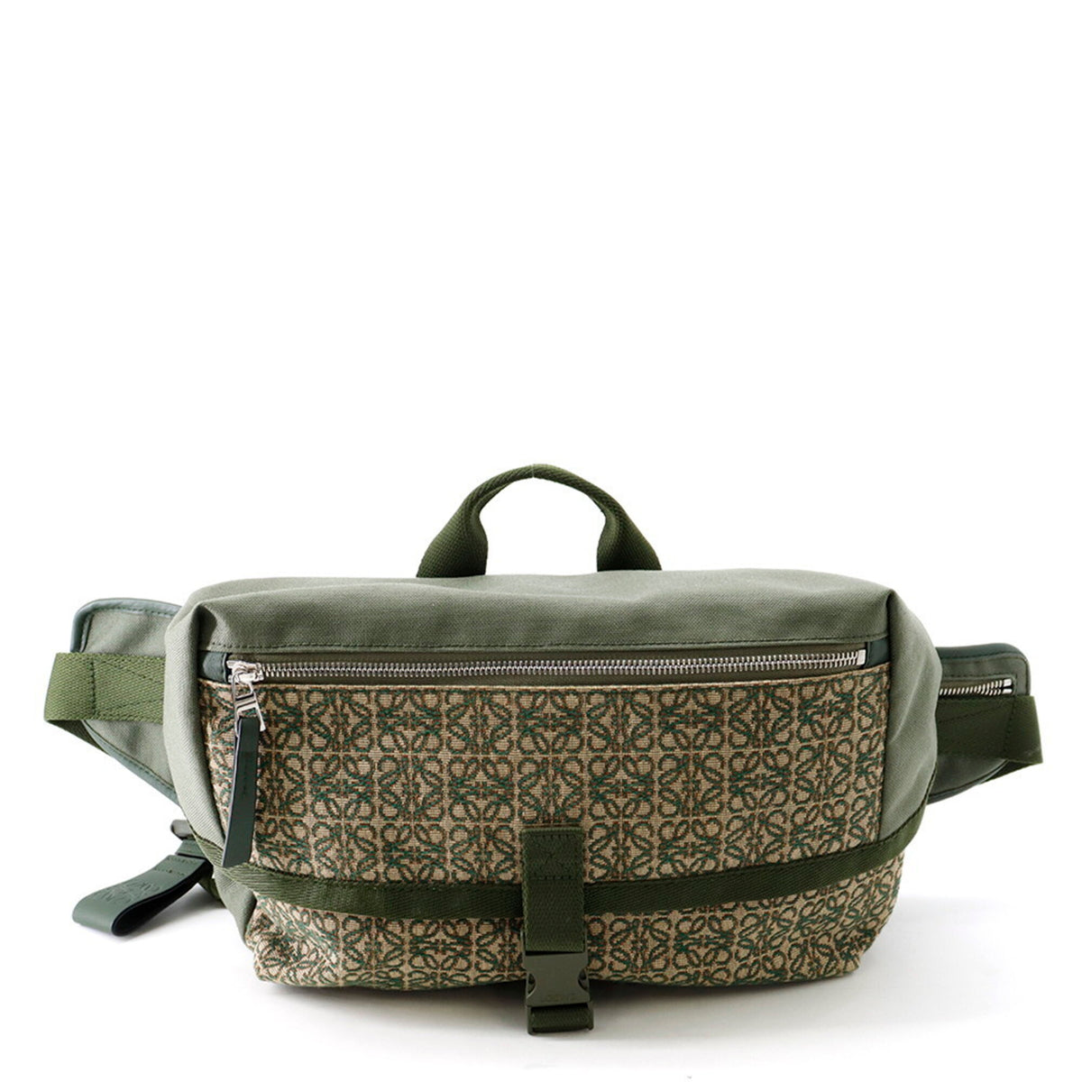 Loewe Green Khaki Canvas Handbag Sling Bag (Pre-Owned)
