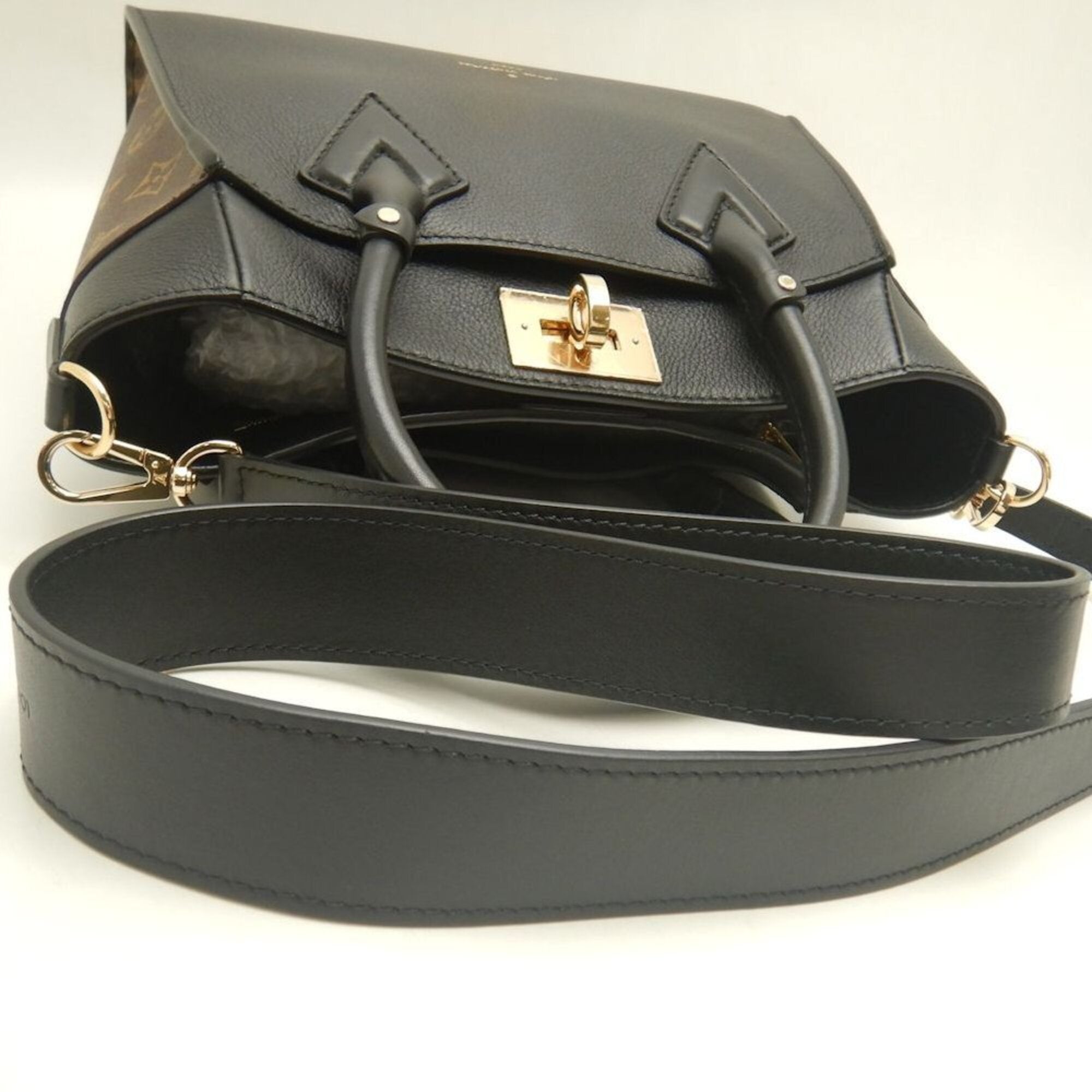 Louis Vuitton Brown Noir Monogram Leather Handbag (Pre-Owned)