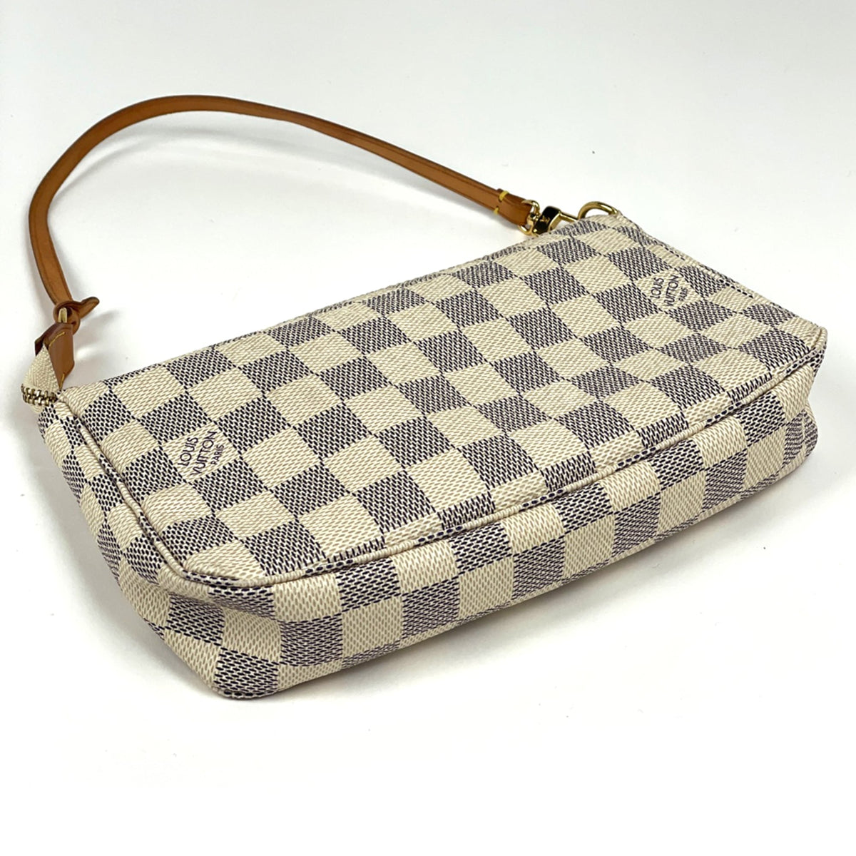 Louis Vuitton White Damier Azur Pochette Pouch (Pre-Owned)
