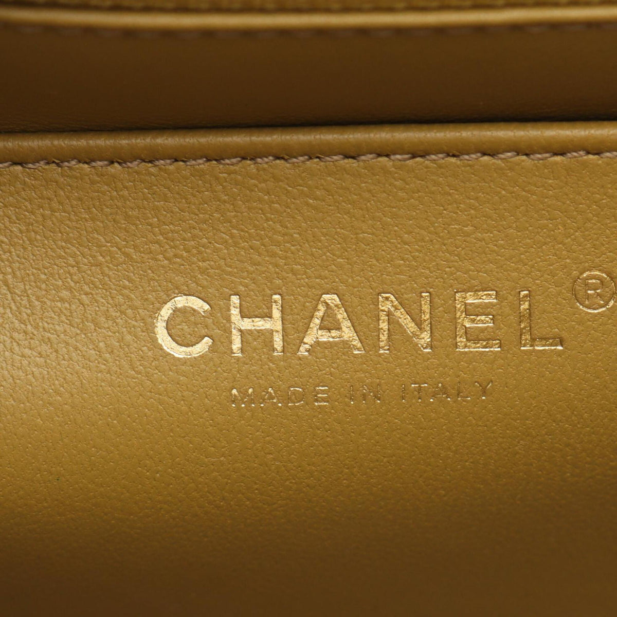 Chanel Matelasse Khaki Leather Handbag Shoulder Bag (Pre-Owned)