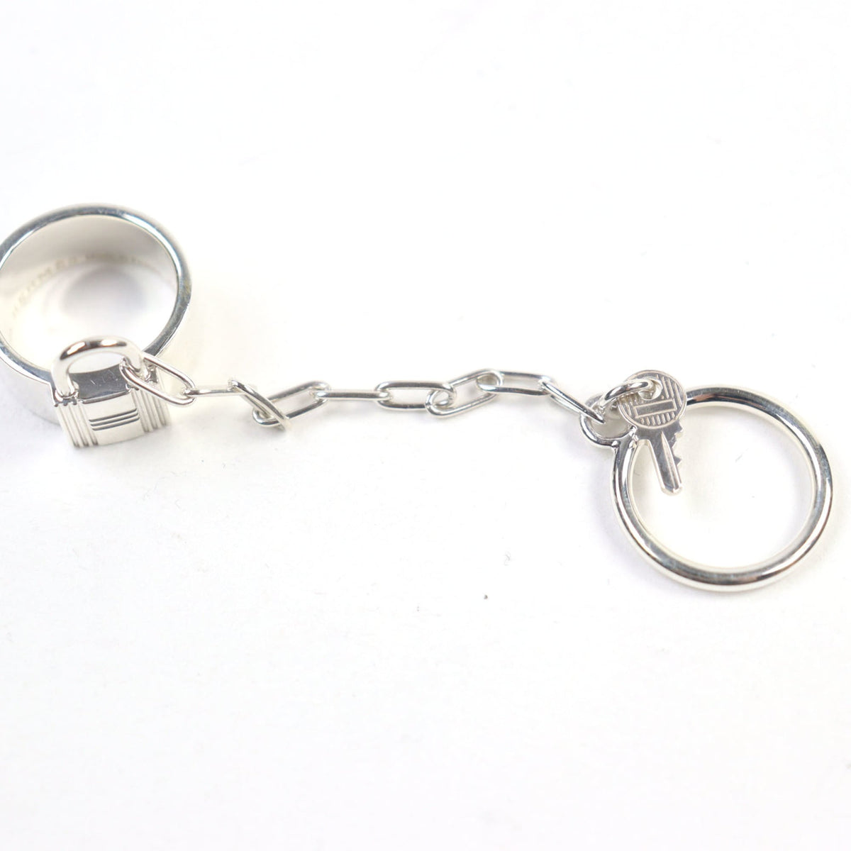 Hermes Silver Silver 925 Band Ring (Pre-Owned)