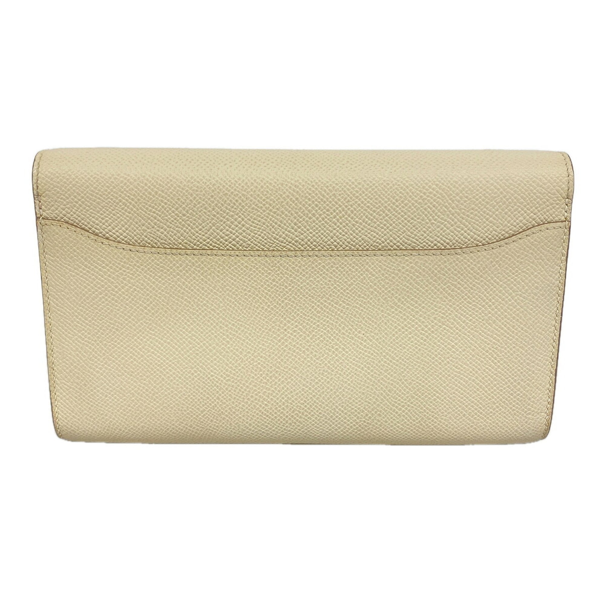 Hermes White Leather Chain/Shoulder Wallet (Pre-Owned)