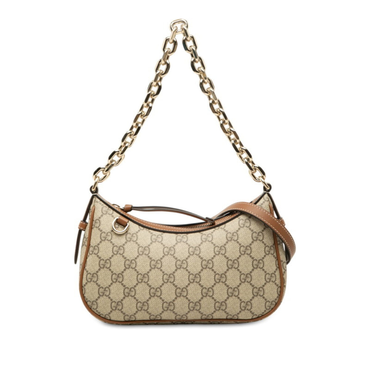 Gucci Beige Brown Pvc Handbag Shoulder Bag (Pre-Owned)