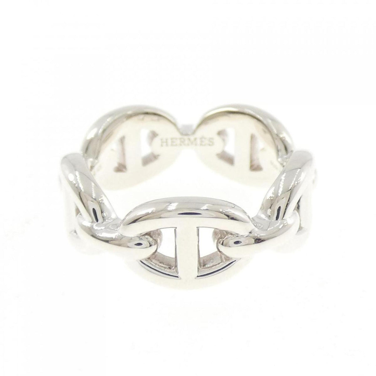Hermes Silver 925 Band Ring (Pre-Owned)
