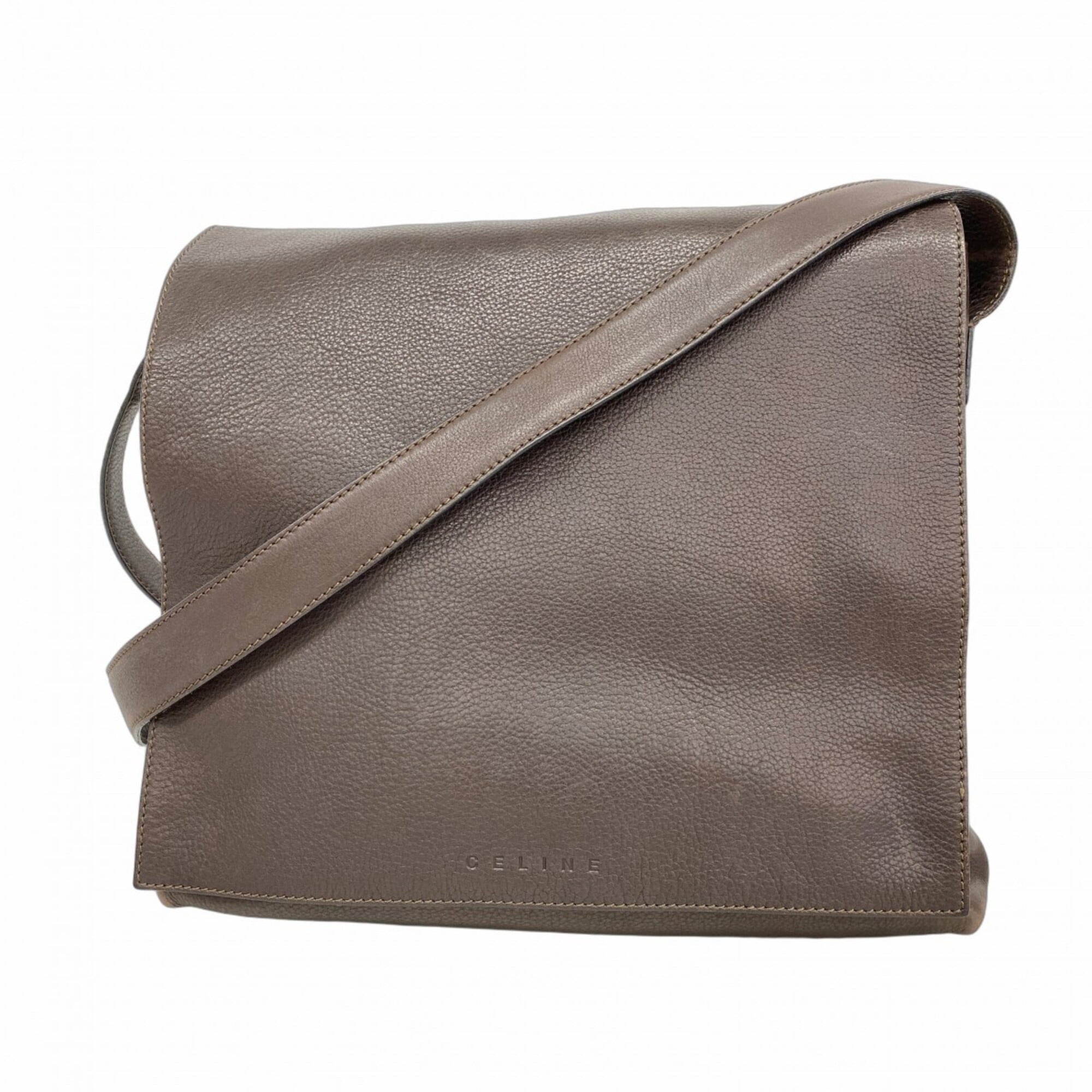 Celine Brown Leather Shoulder Bag (Pre-Owned)