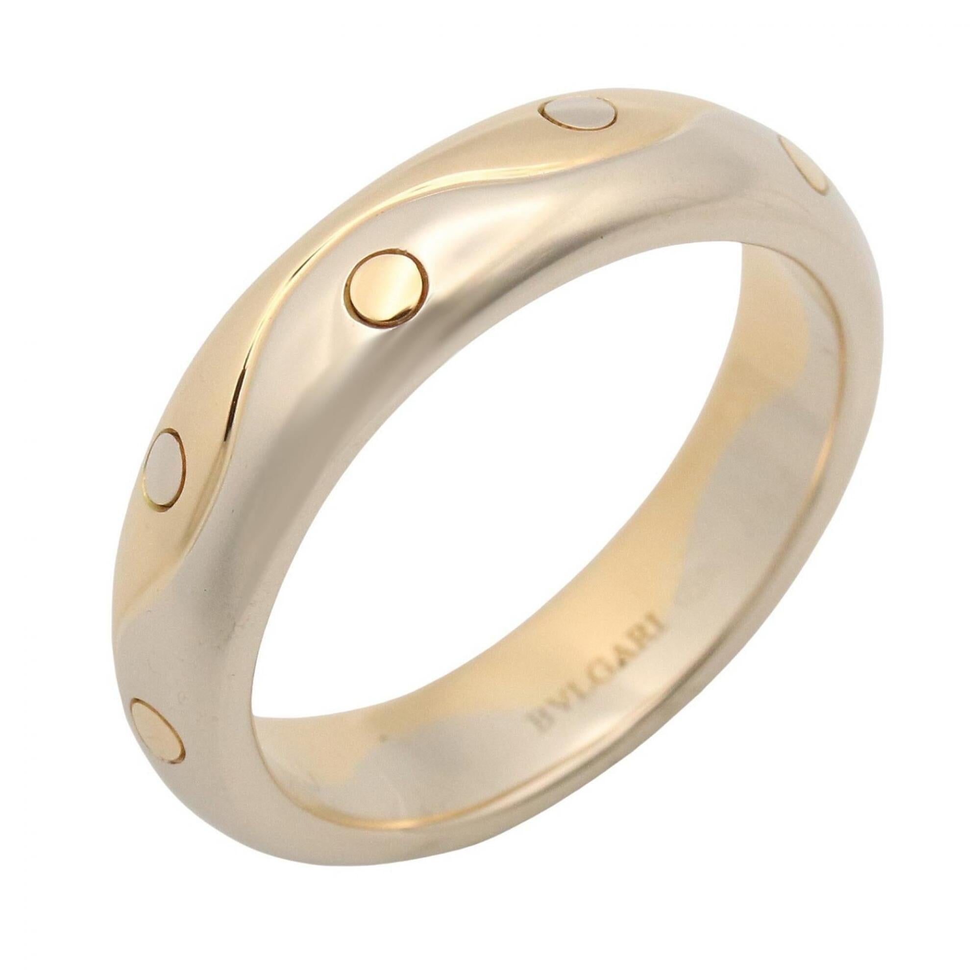 Bvlgari Gold Silver Yellow Gold (18K) White Gold (18K) Band Ring (Pre-Owned)