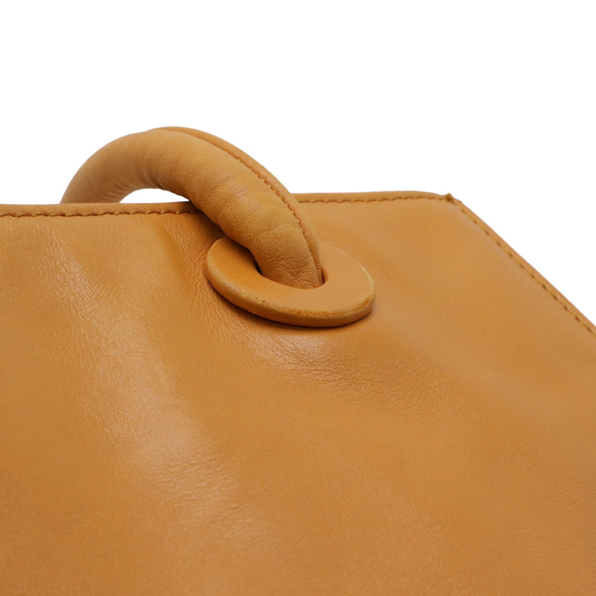 Chanel Mustard Leather Shoulder Bag Tote Bag (Pre-Owned)
