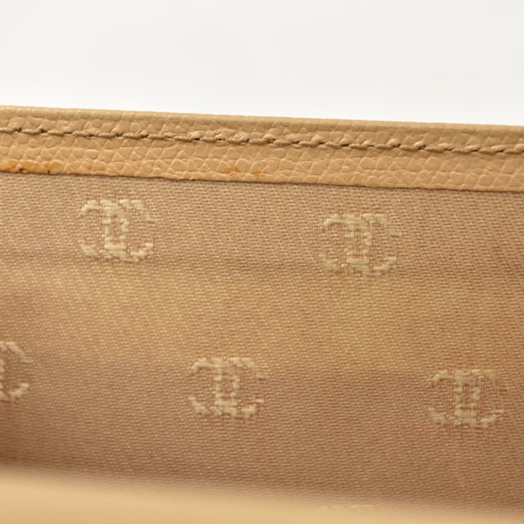 Chanel Beige Leather Long Wallet (Bi-Fold) (Pre-Owned)