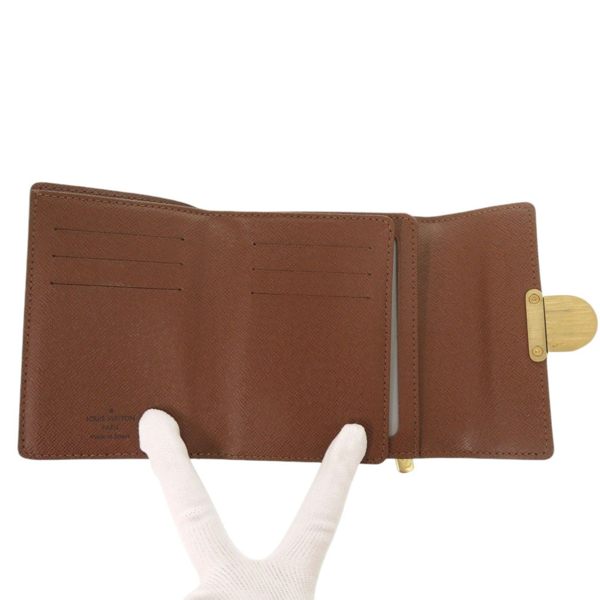 Louis Vuitton Brown Monogram Canvas Wallet (Tri-Fold) (Pre-Owned)