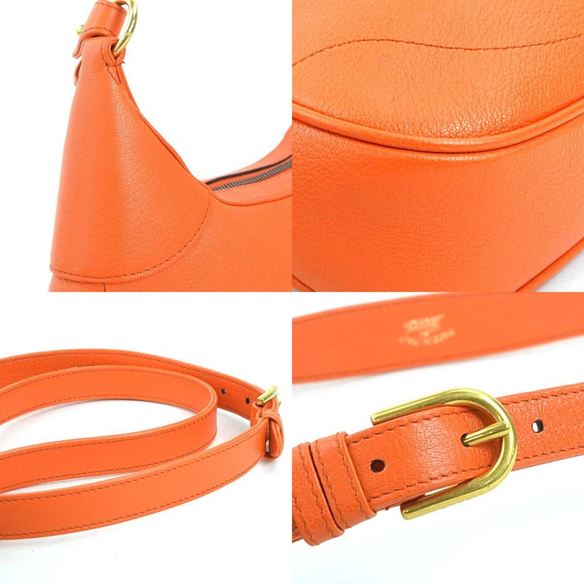 Gucci Gg Marmont Orange Leather Shoulder Bag (Pre-Owned)