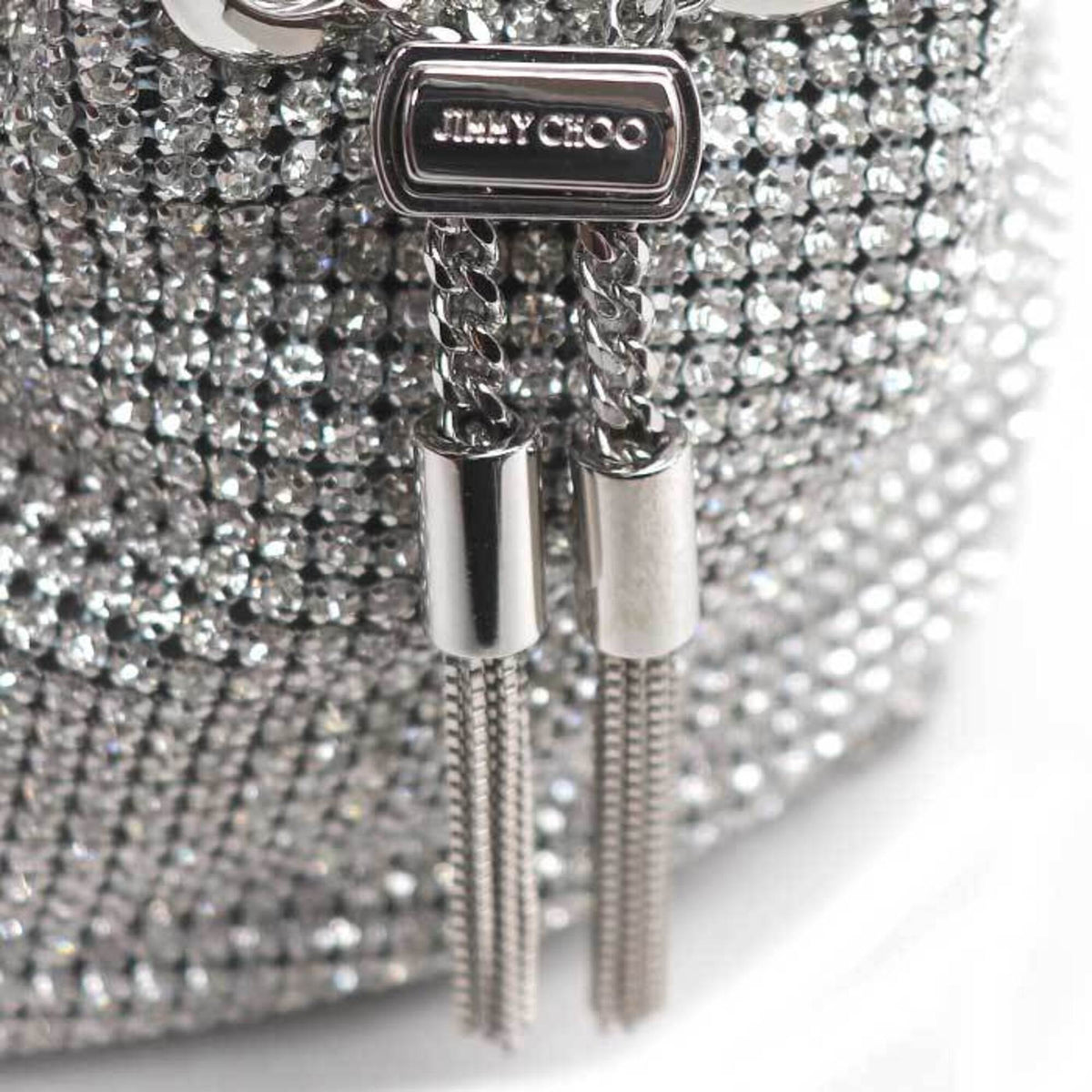 Jimmy Choo Silver Rhinestone Shoulder Bag (Pre-Owned)