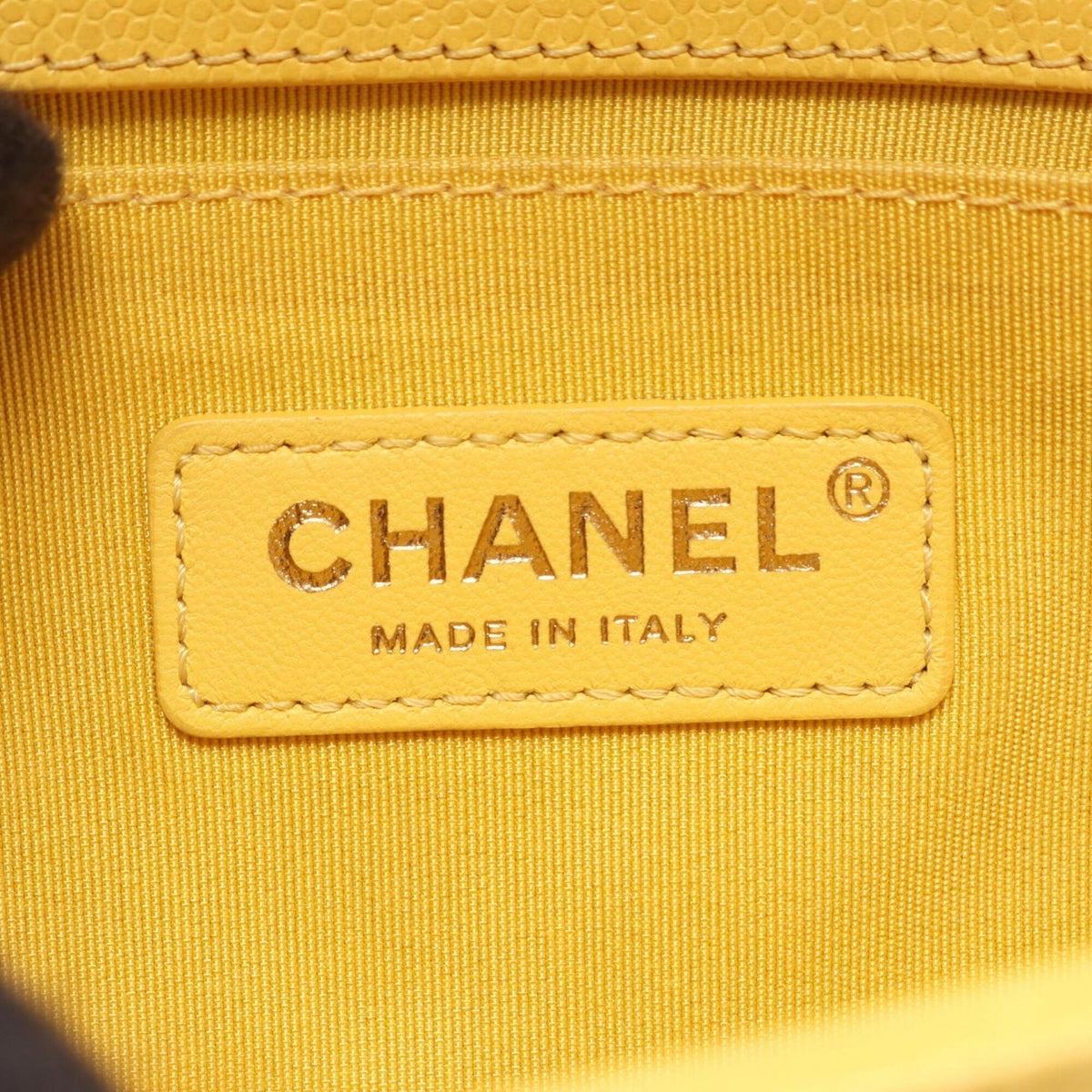 Chanel Yellow Grained Calfskin Handbag Shoulder Bag (Pre-Owned)