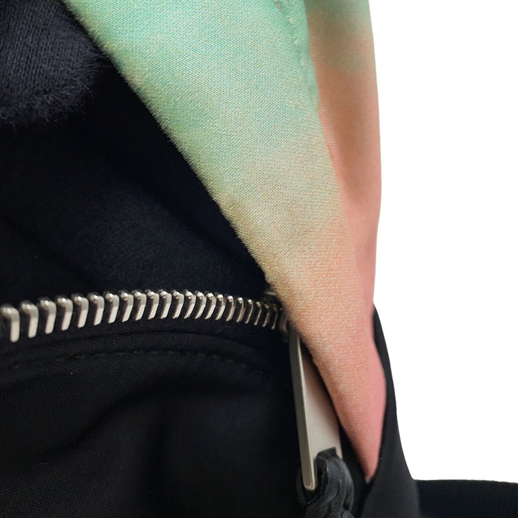 Yves Saint Laurent Black Multi-Color Nylon Backpack Handbag (Pre-Owned)