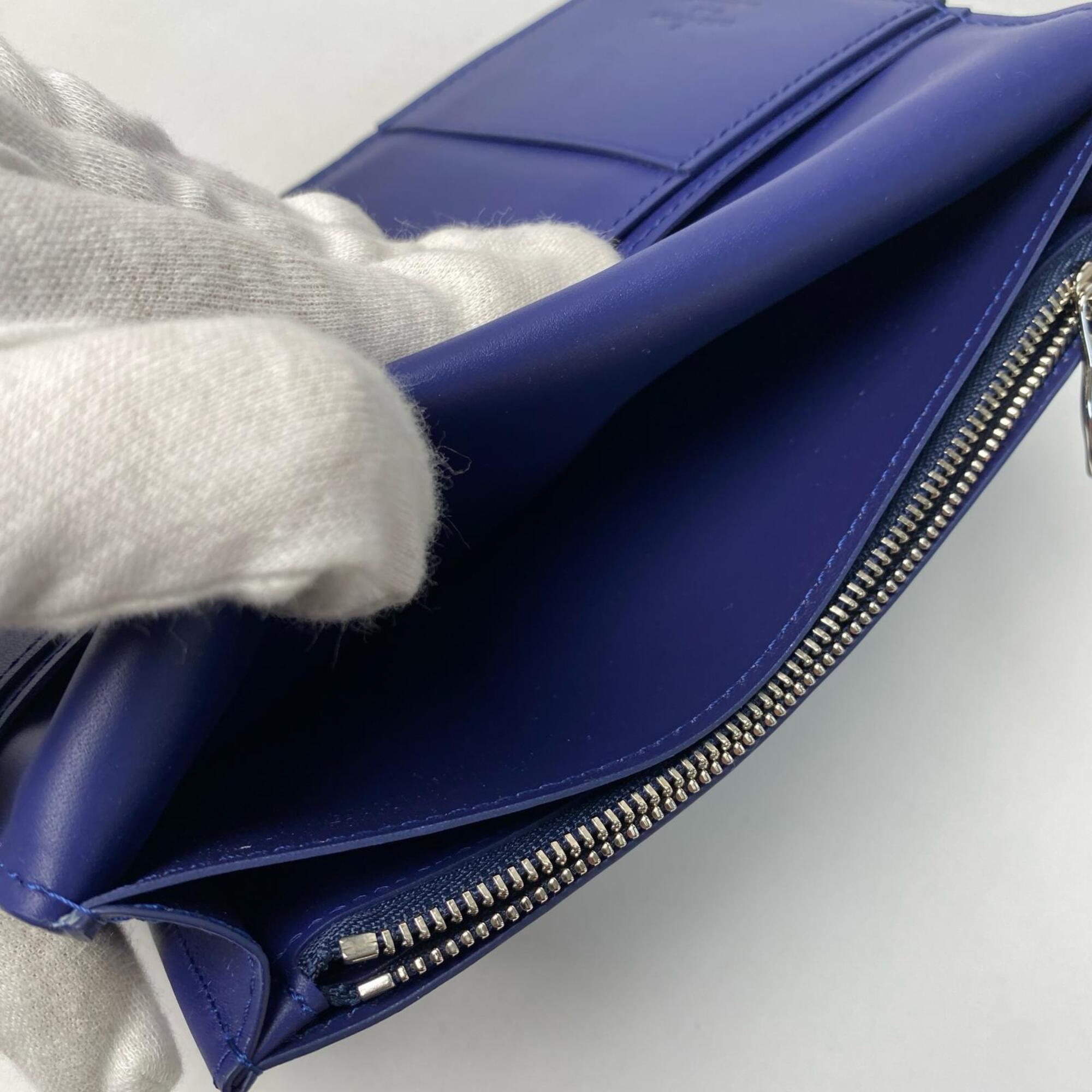 Louis Vuitton Blue Leather Long Wallet (Bi-Fold) (Pre-Owned)
