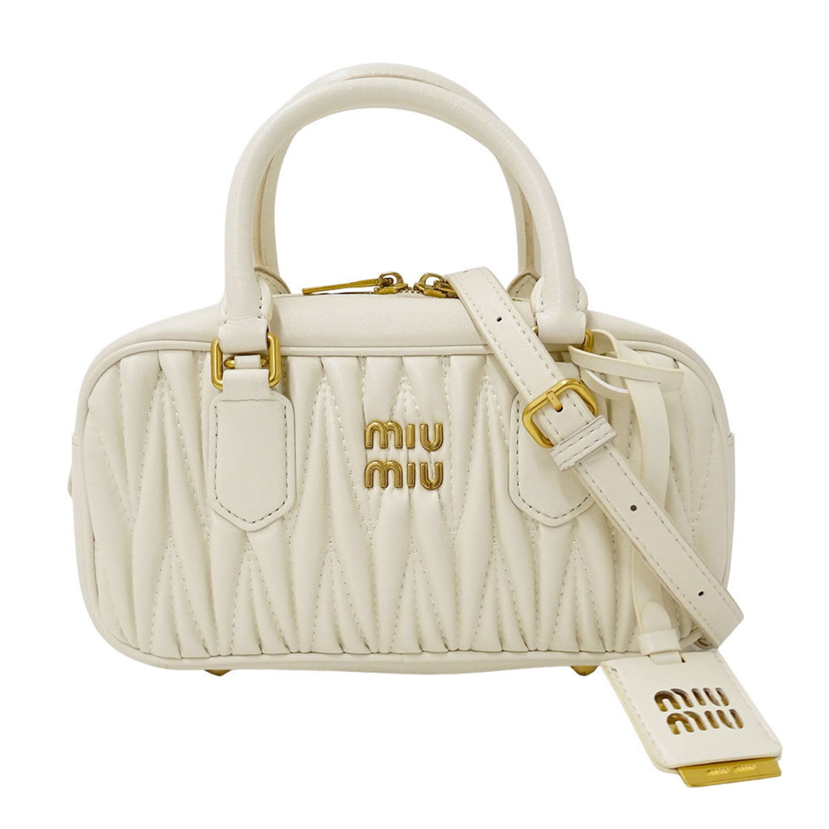 Miu Miu White Leather Handbag Shoulder Bag (Pre-Owned)