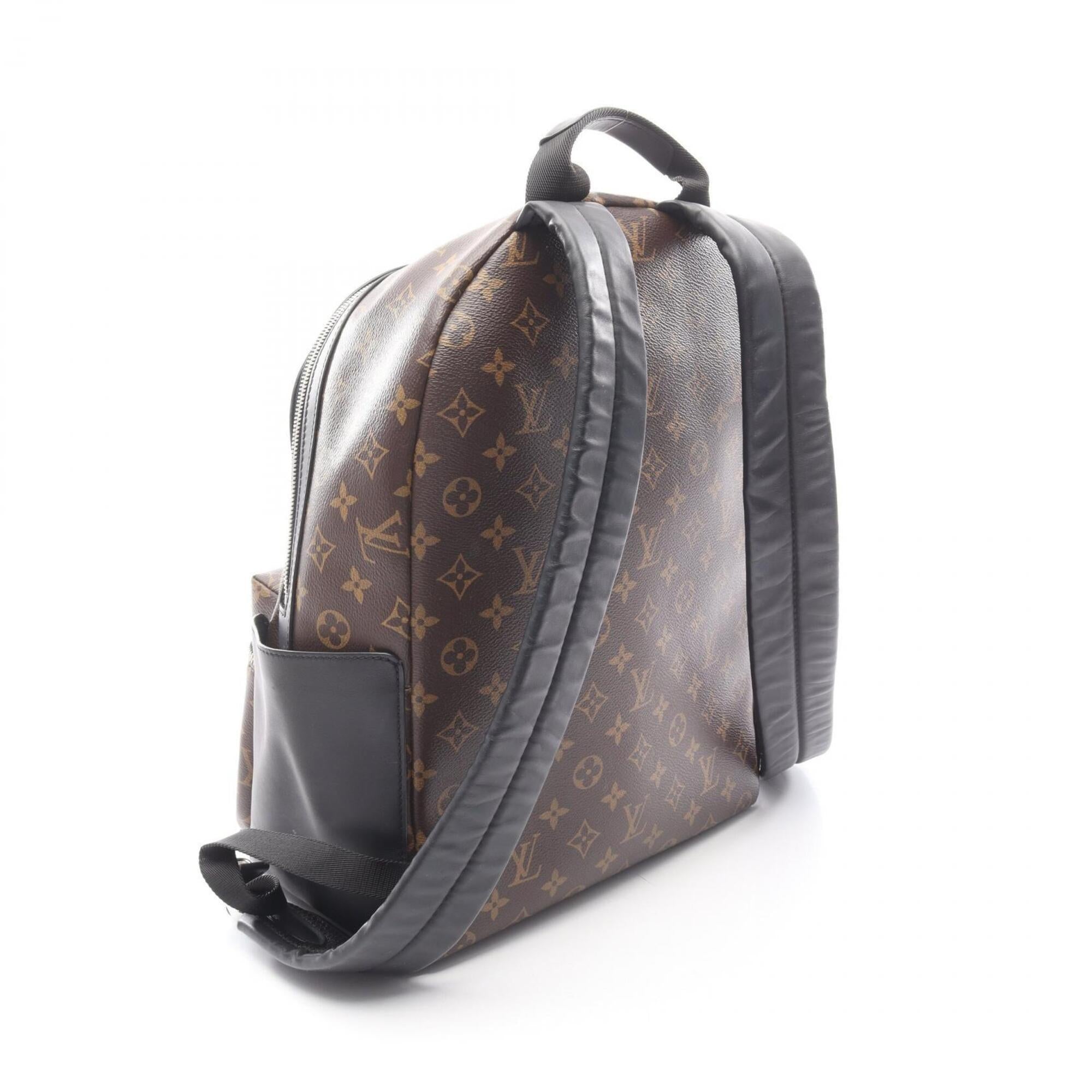 Louis Vuitton Black Brown Coated Canvas Leather Backpack Handbag (Pre-Owned)