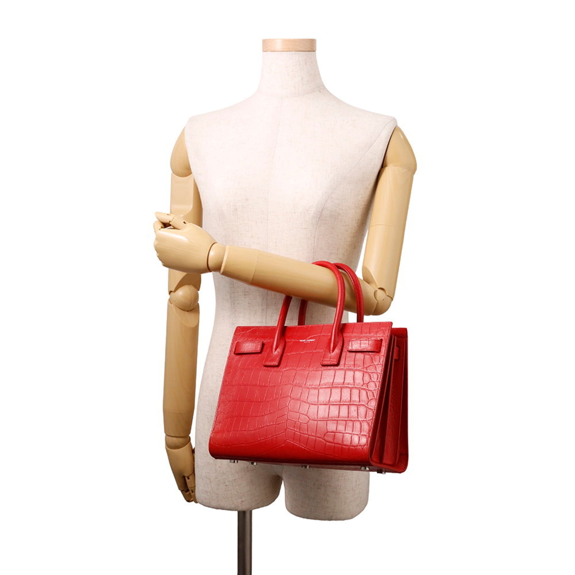 Yves Saint Laurent Sac De Jour Red Color Leather Handbag (Pre-Owned)