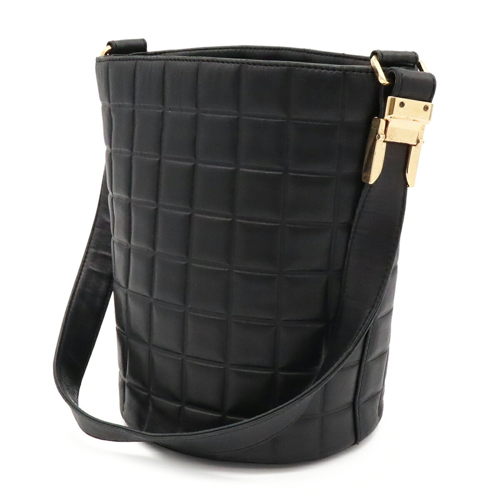 Chanel Chocolate Bar Black Leather Shoulder Bag (Pre-Owned)