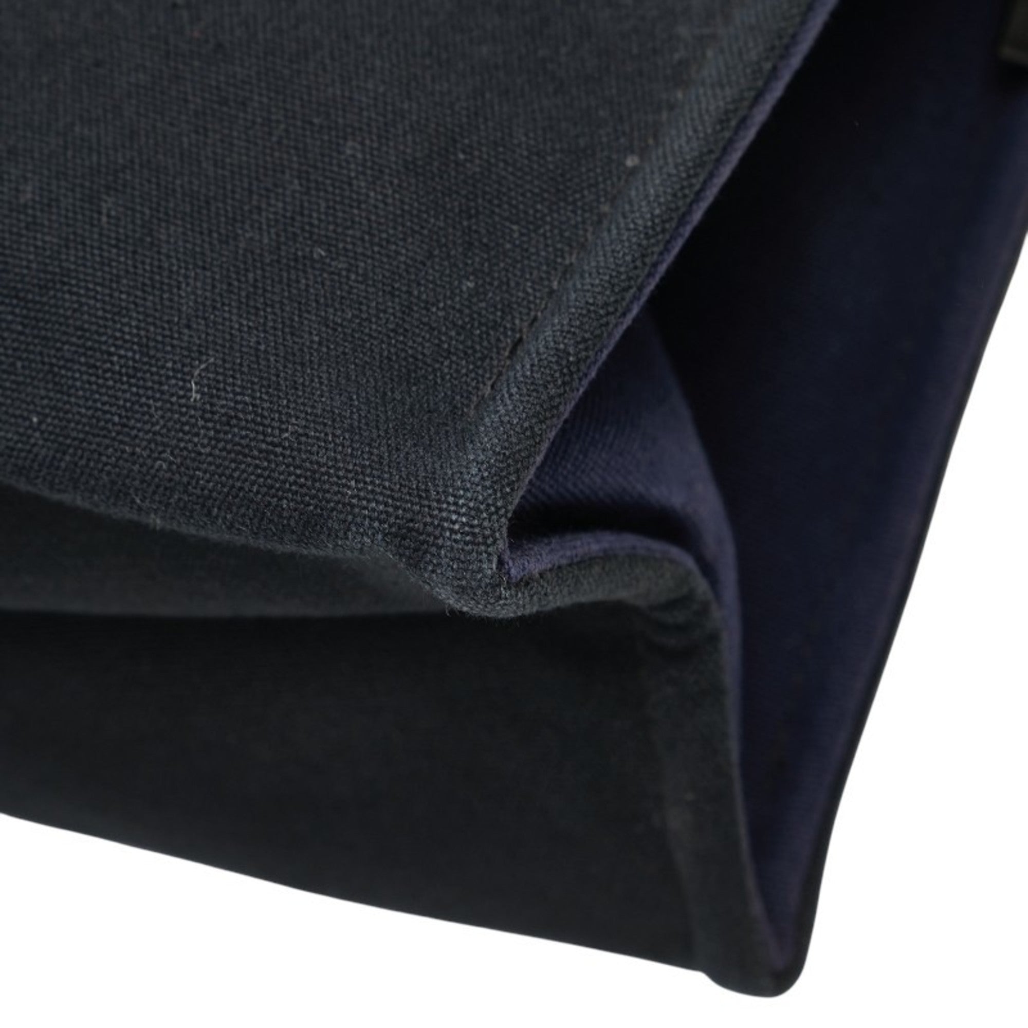 Hermes Fourre Tout Navy Black Canvas Clutch Bag (Pre-Owned)