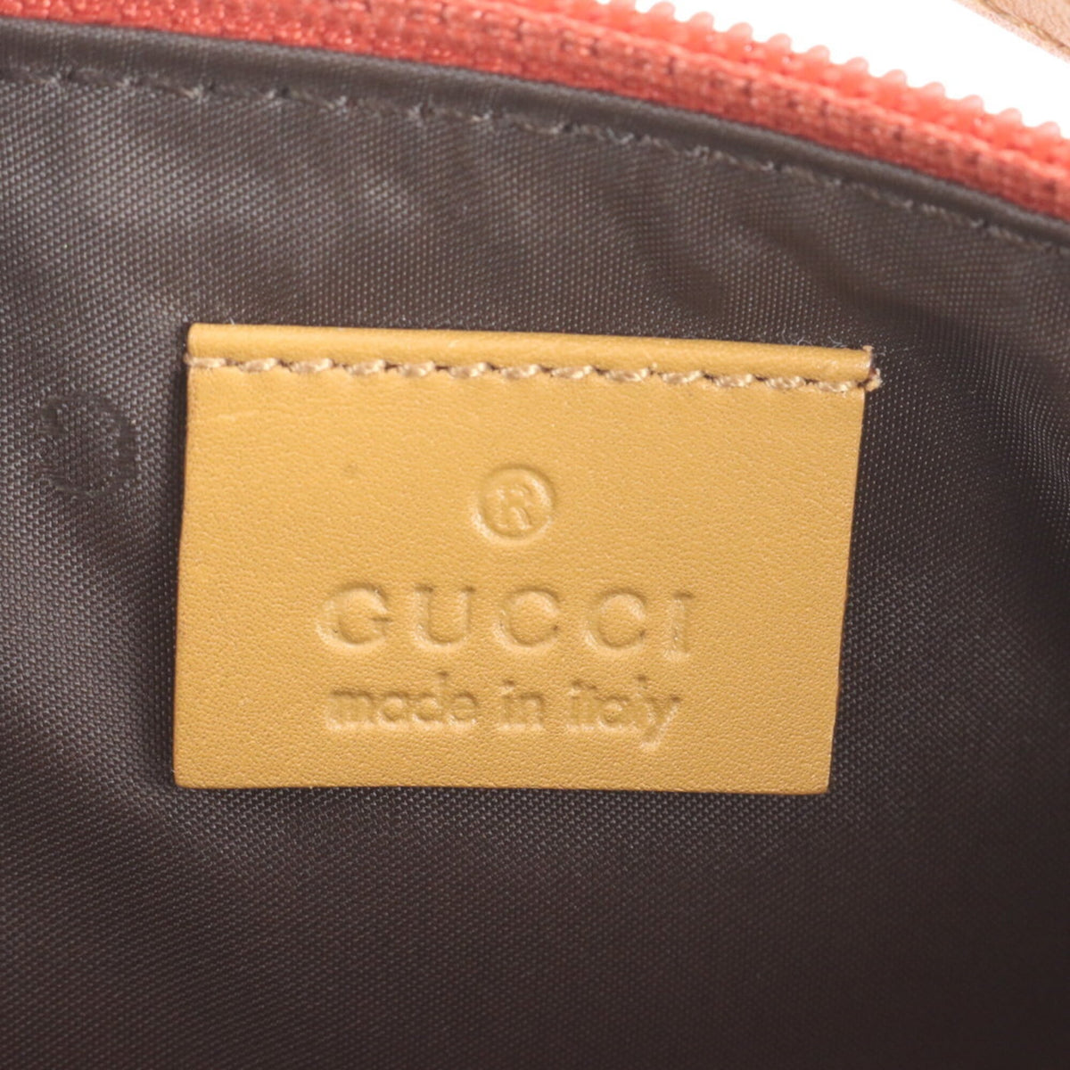 Gucci Red Color Leather Handbag Pouch Tote Bag (Pre-Owned)