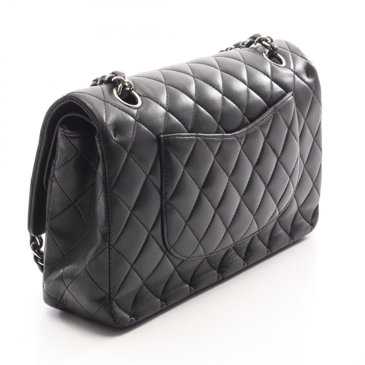 Chanel Black Leather Handbag Shoulder Bag (Pre-Owned)
