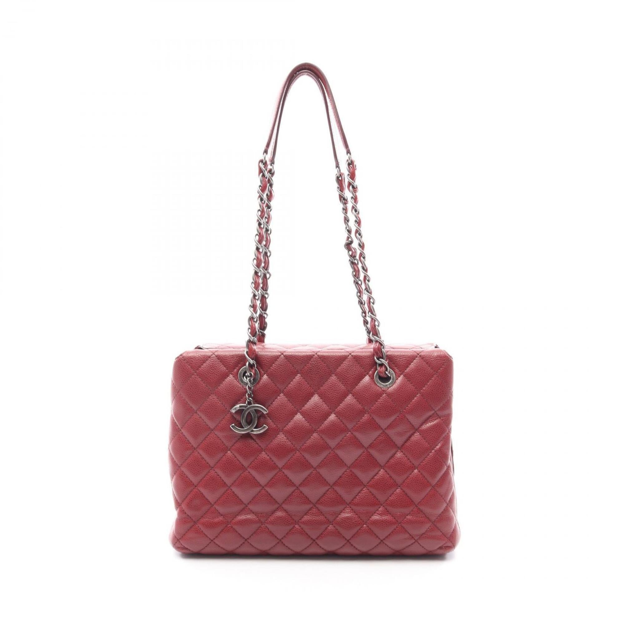 Chanel Bordeaux Grained Calfskin Handbag Shoulder Bag (Pre-Owned)