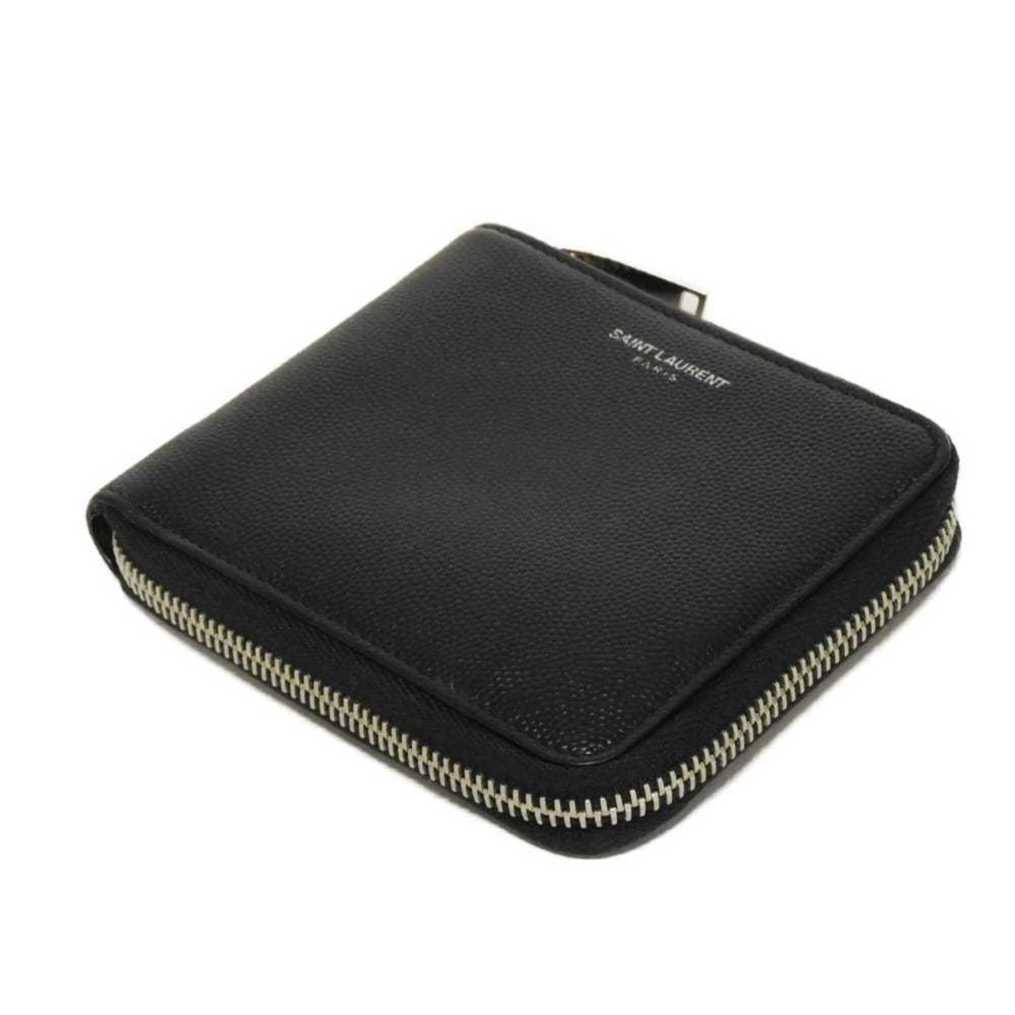 Yves Saint Laurent Black Leather Wallet (Bi-Fold) (Pre-Owned)