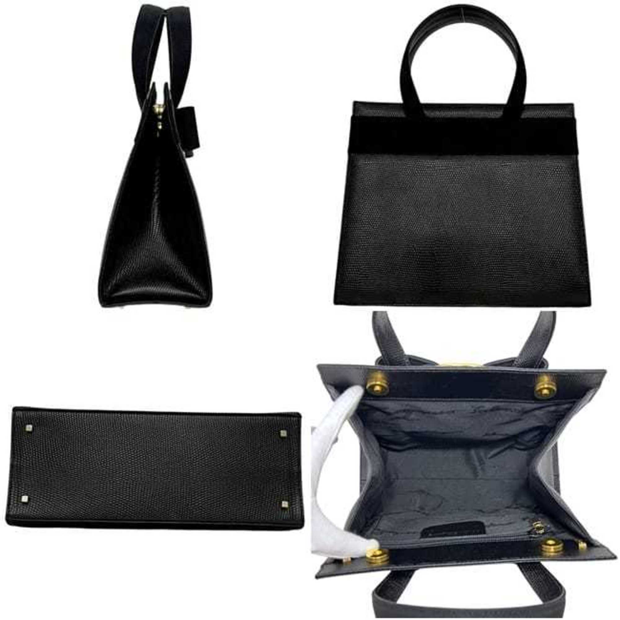 Salvatore Ferragamo Black Leather Handbag (Pre-Owned)