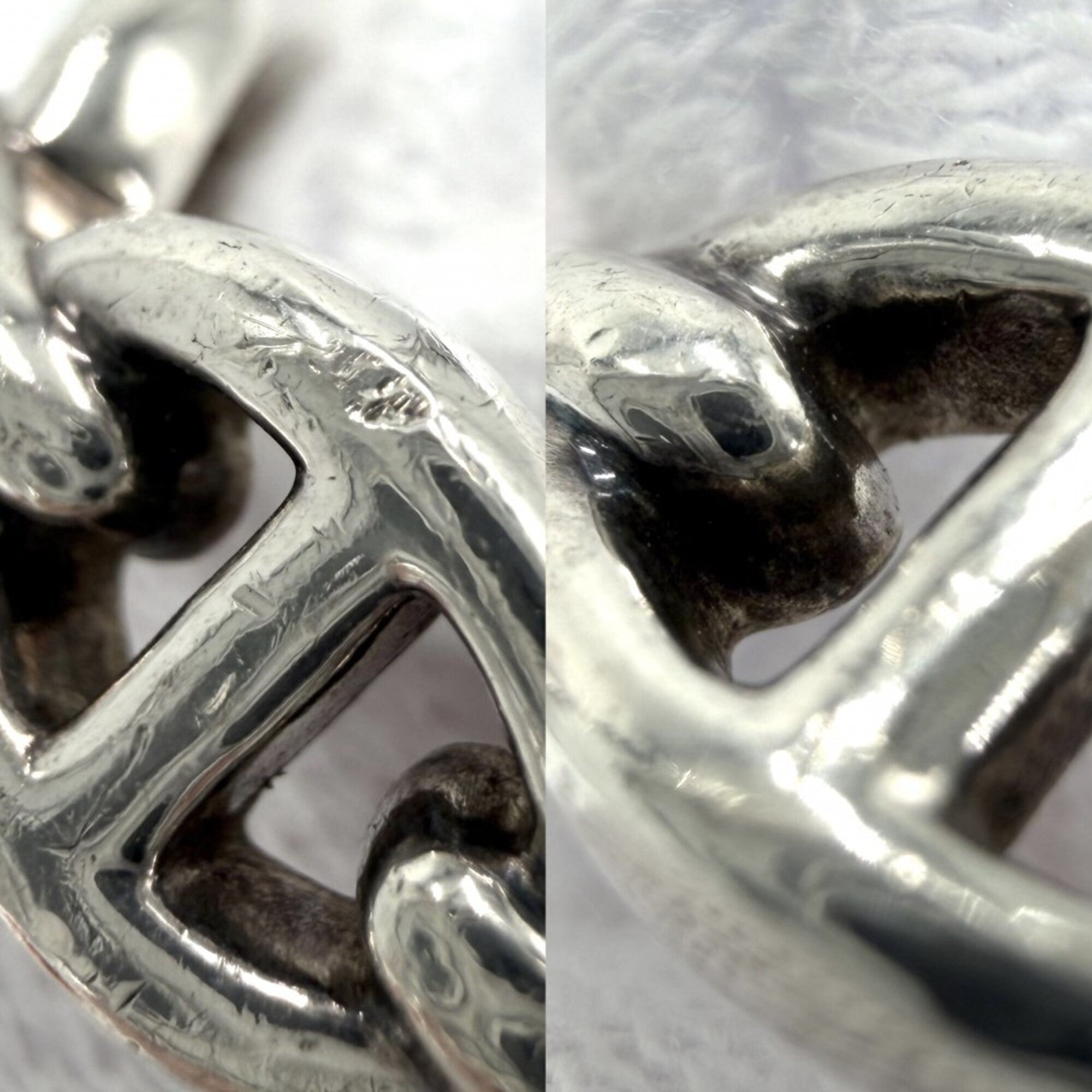 Hermes Silver 925 Band Ring (Pre-Owned)