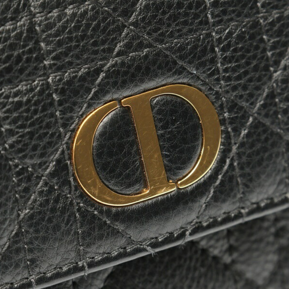 Christian Dior Black Leather Long Wallet (Bi-Fold) (Pre-Owned)