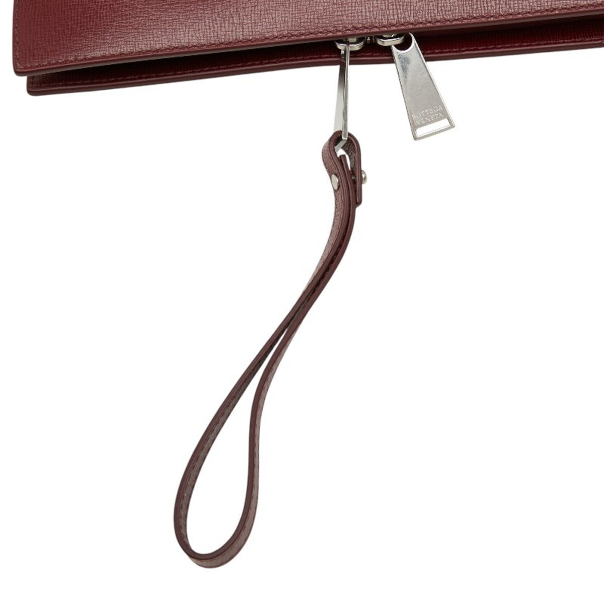 Bottega Veneta Bordeaux Leather Clutch Bag (Pre-Owned)