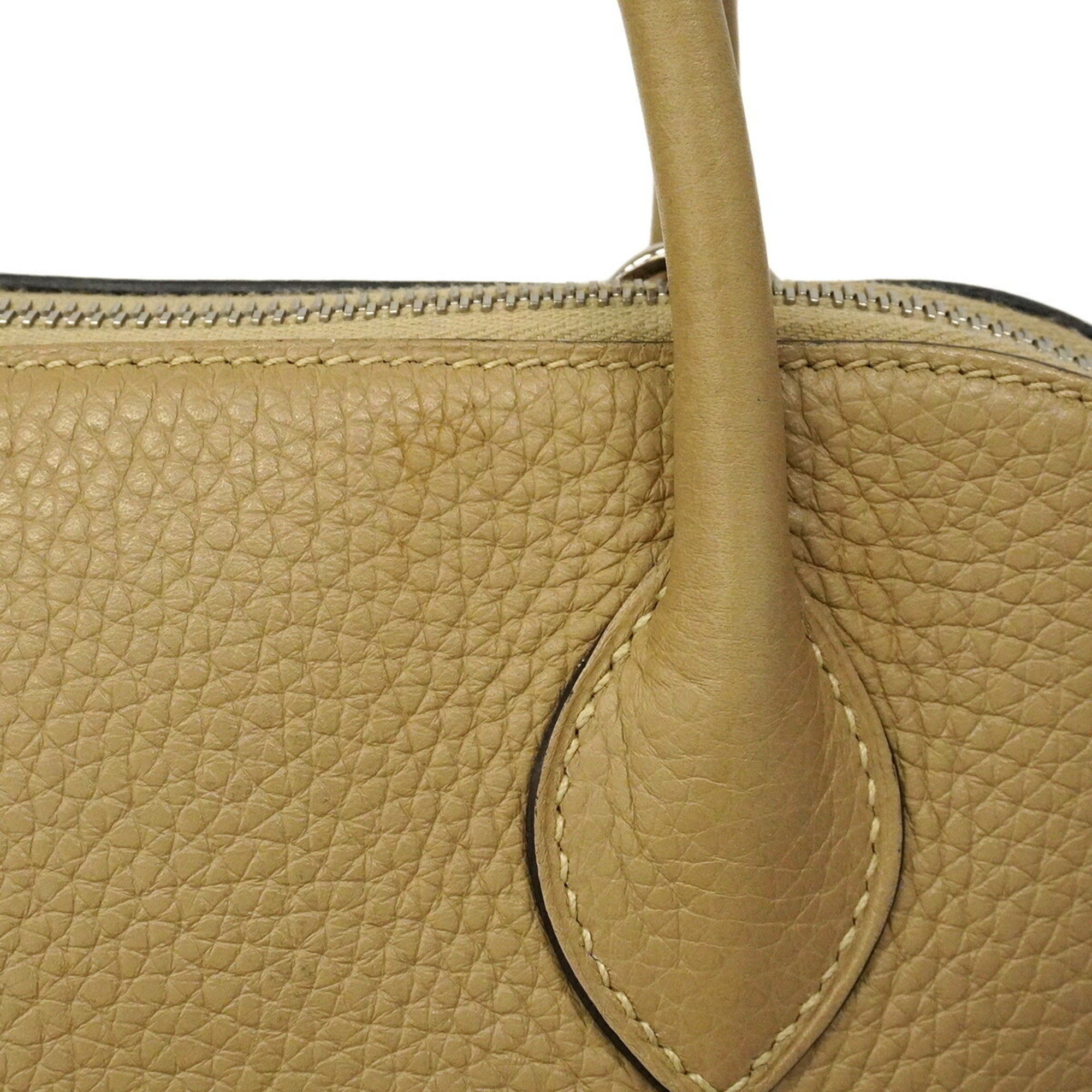 Hermes Beige Taurillon Clemence Leather Handbag (Pre-Owned)