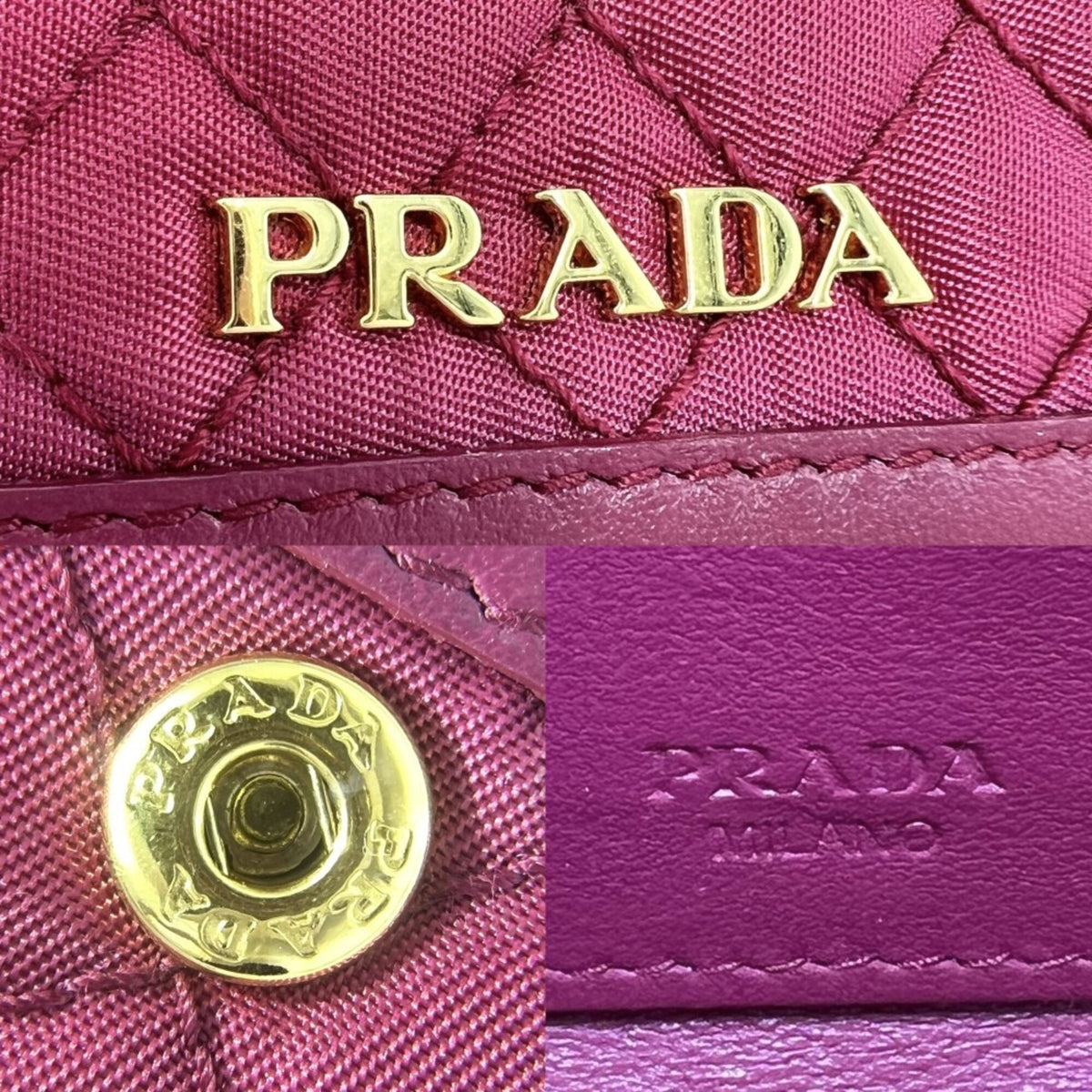 Prada Pink Nylon Leather Shoulder Bag (Pre-Owned)
