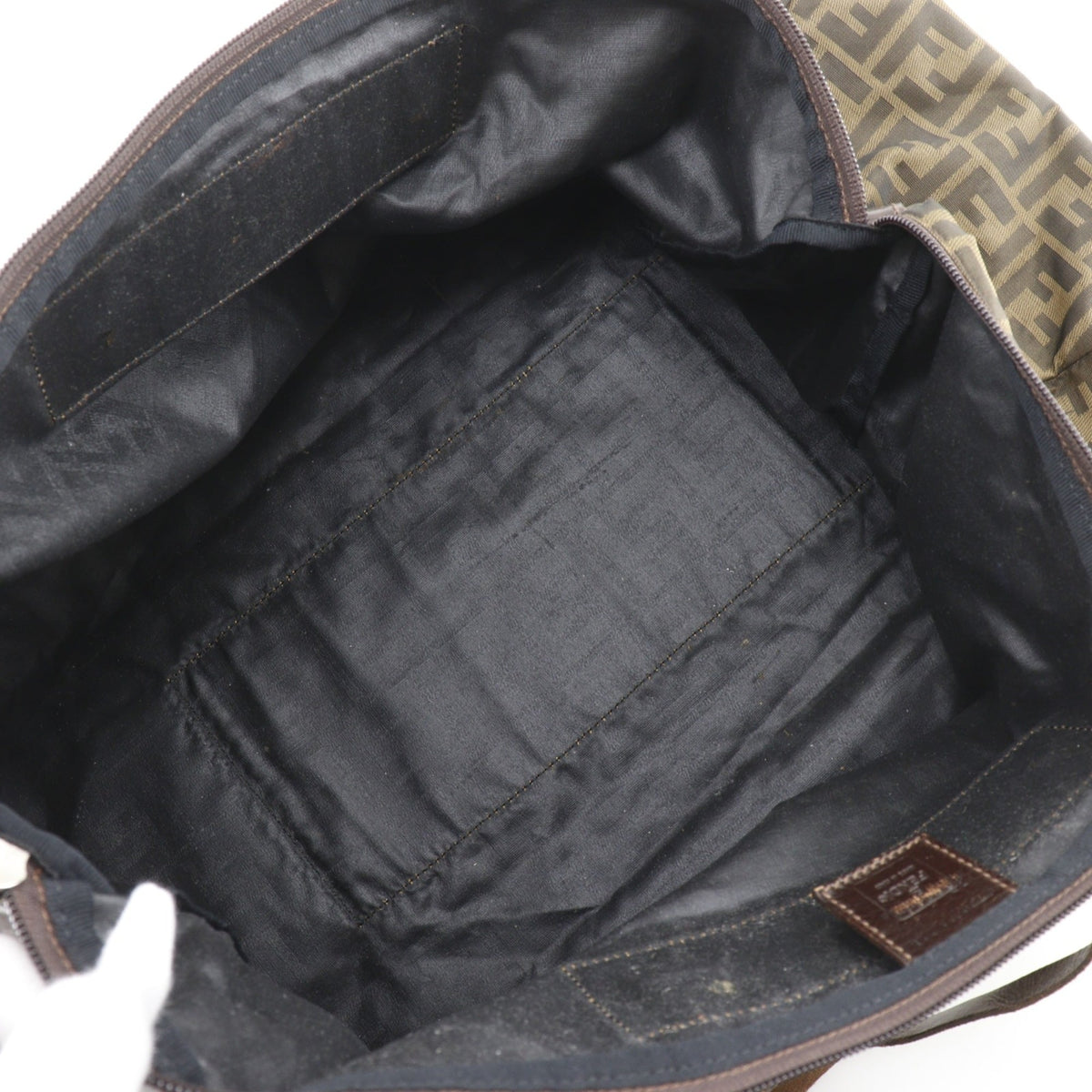 Fendi Zucca Brown Nylon Canvas Boston Bag (Pre-Owned)