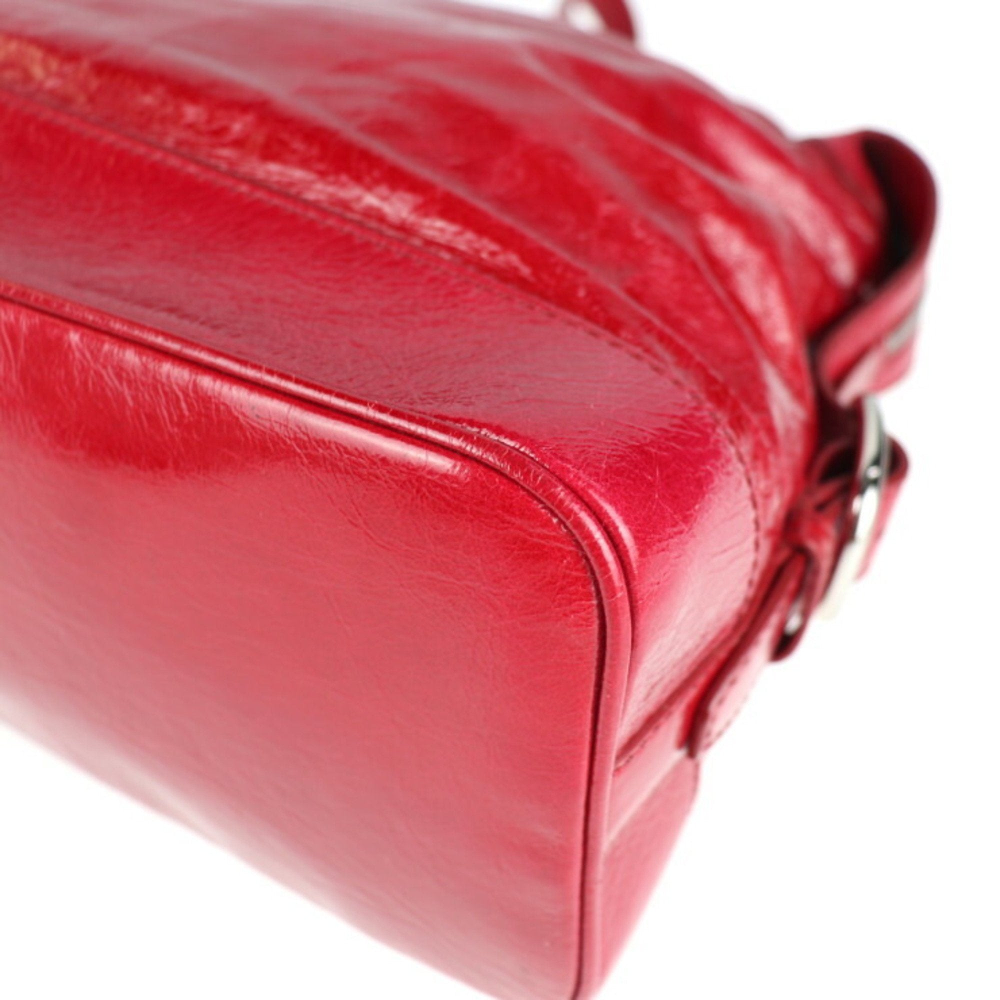 Celine Red Color Patent Leather Handbag Shopping Bag Shoulder Bag Tote Bag (Pre-Owned)