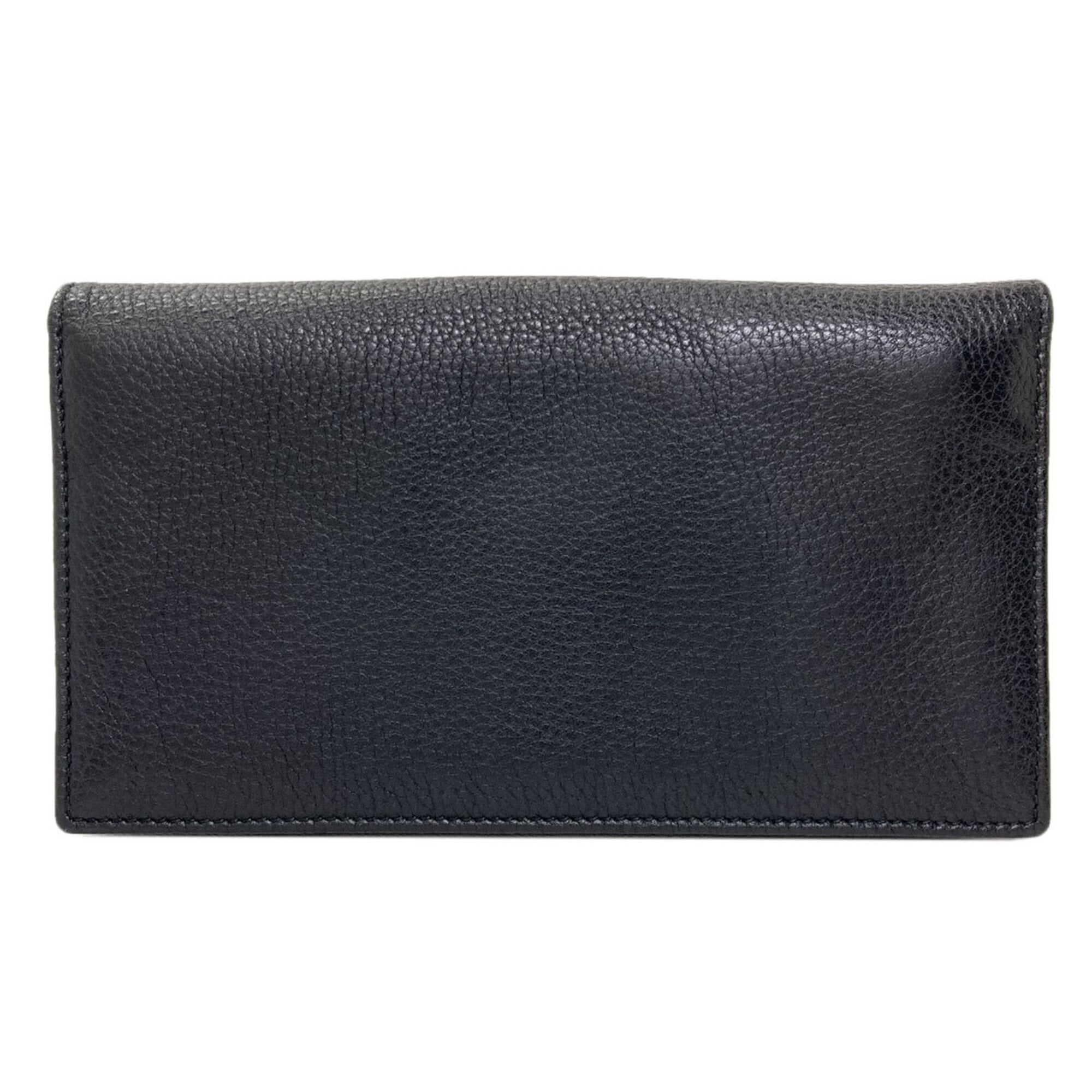 Bvlgari Black Leather Long Wallet (Bi-Fold) (Pre-Owned)