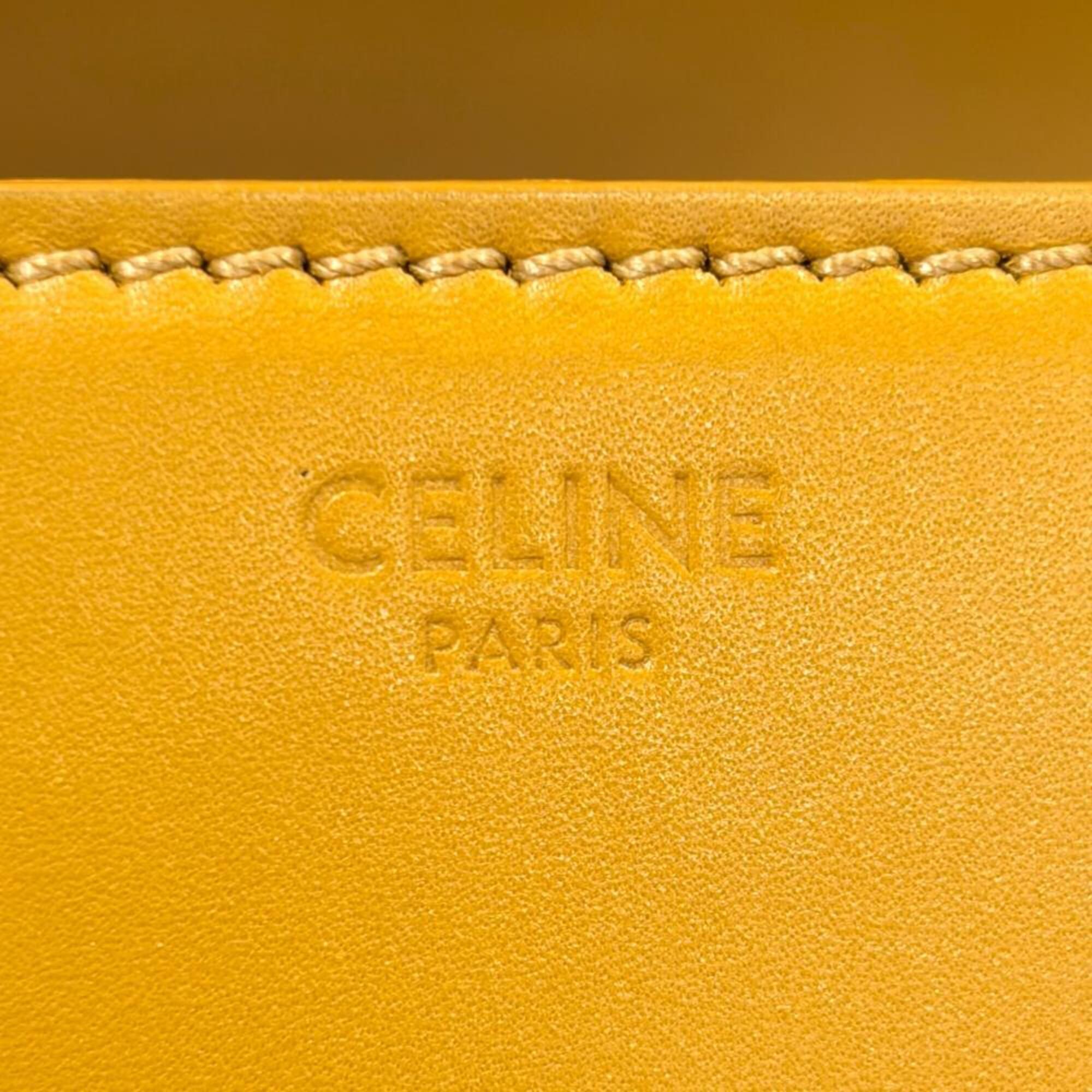 Celine Yellow Leather Shoulder Bag (Pre-Owned)