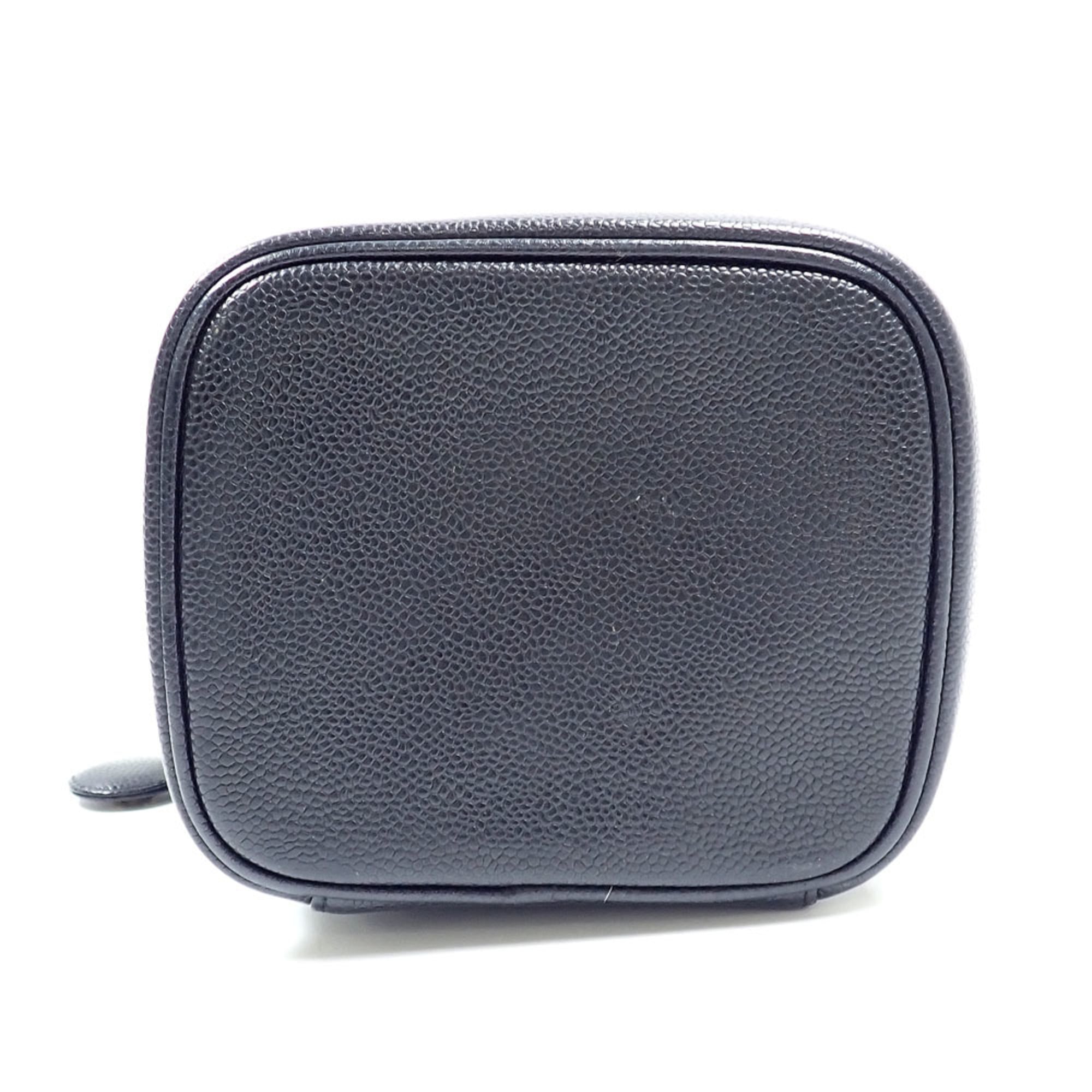 Chanel Black Grained Calfskin Pouch Vanity Bag (Pre-Owned)