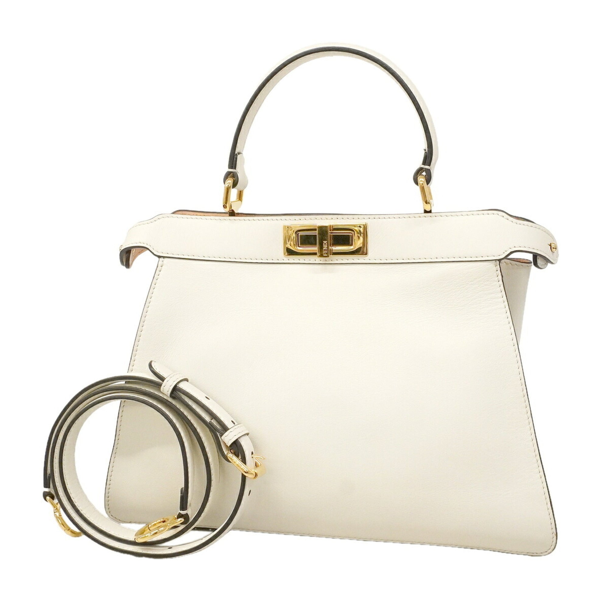 Fendi White Leather Handbag (Pre-Owned)