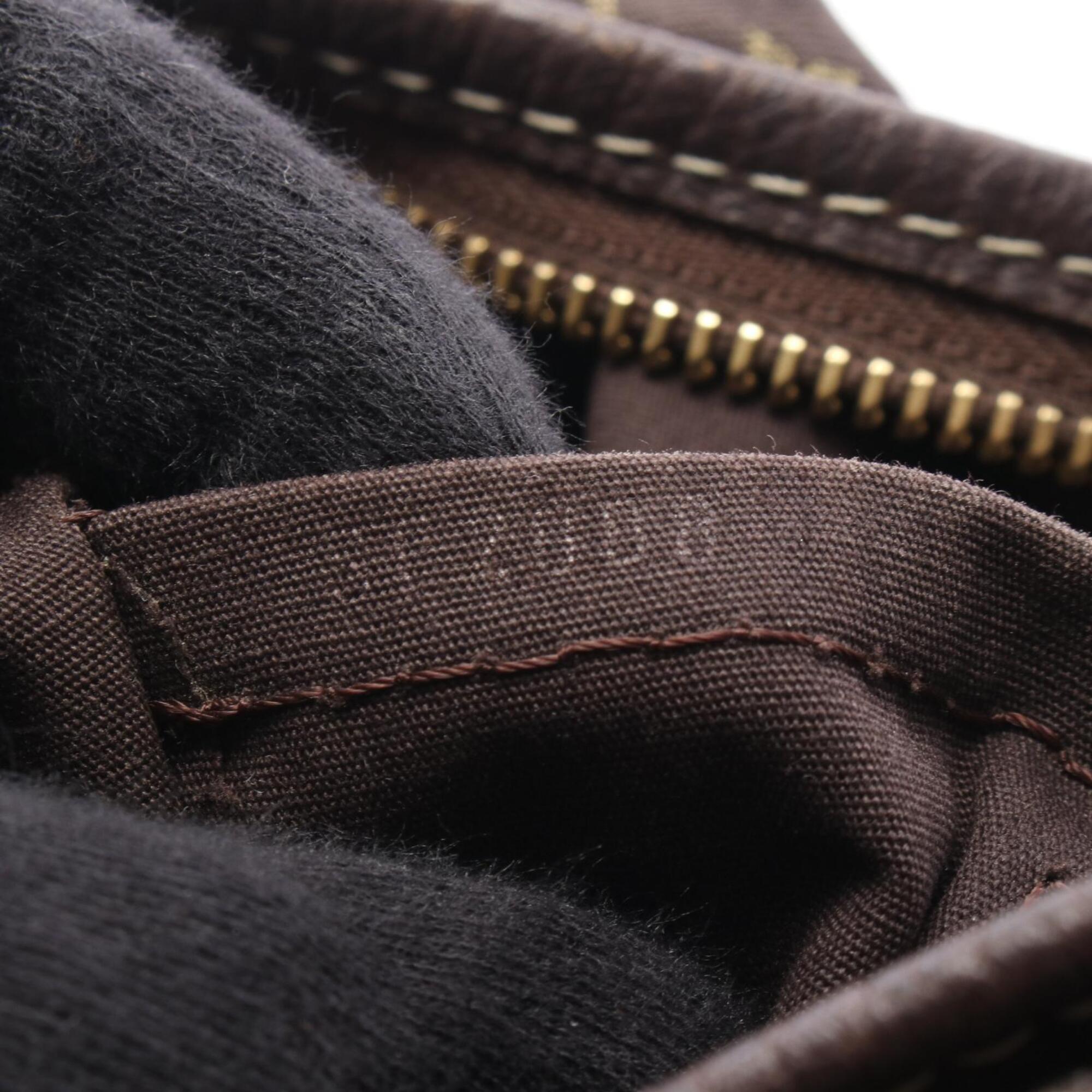 Louis Vuitton Monogram Mini Lin Brown Ebene Monogram Mini Lin Leather Handbag Shoulder Bag (Pre-Owned)