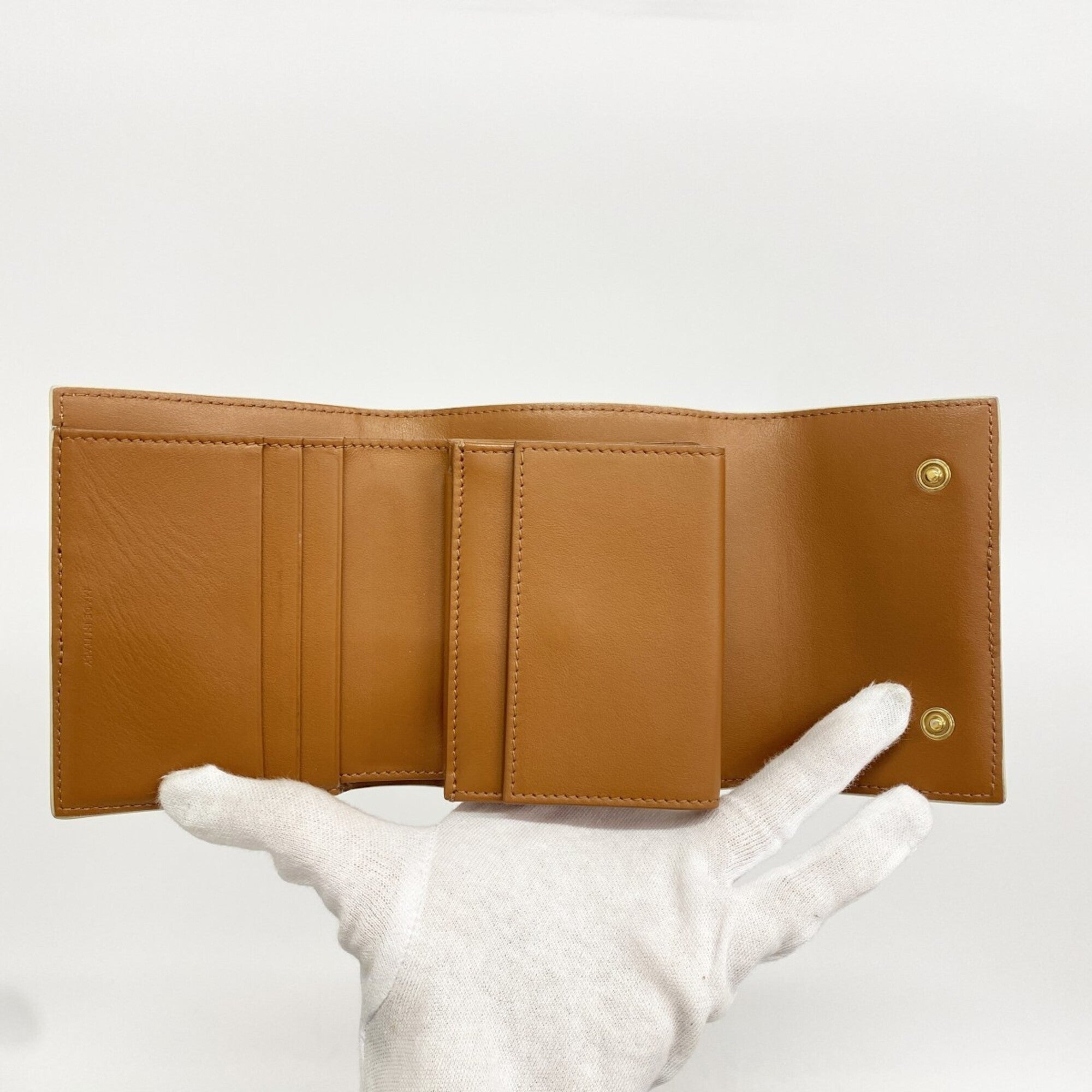 Celine Brown Ivory Pvc Wallet (Tri-Fold) (Pre-Owned)
