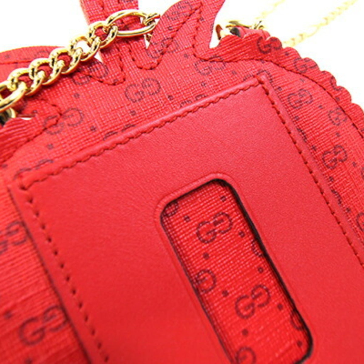 Gucci Gg Supreme Red Color Pvc Leather Coin Purse/Coin Case (Pre-Owned)