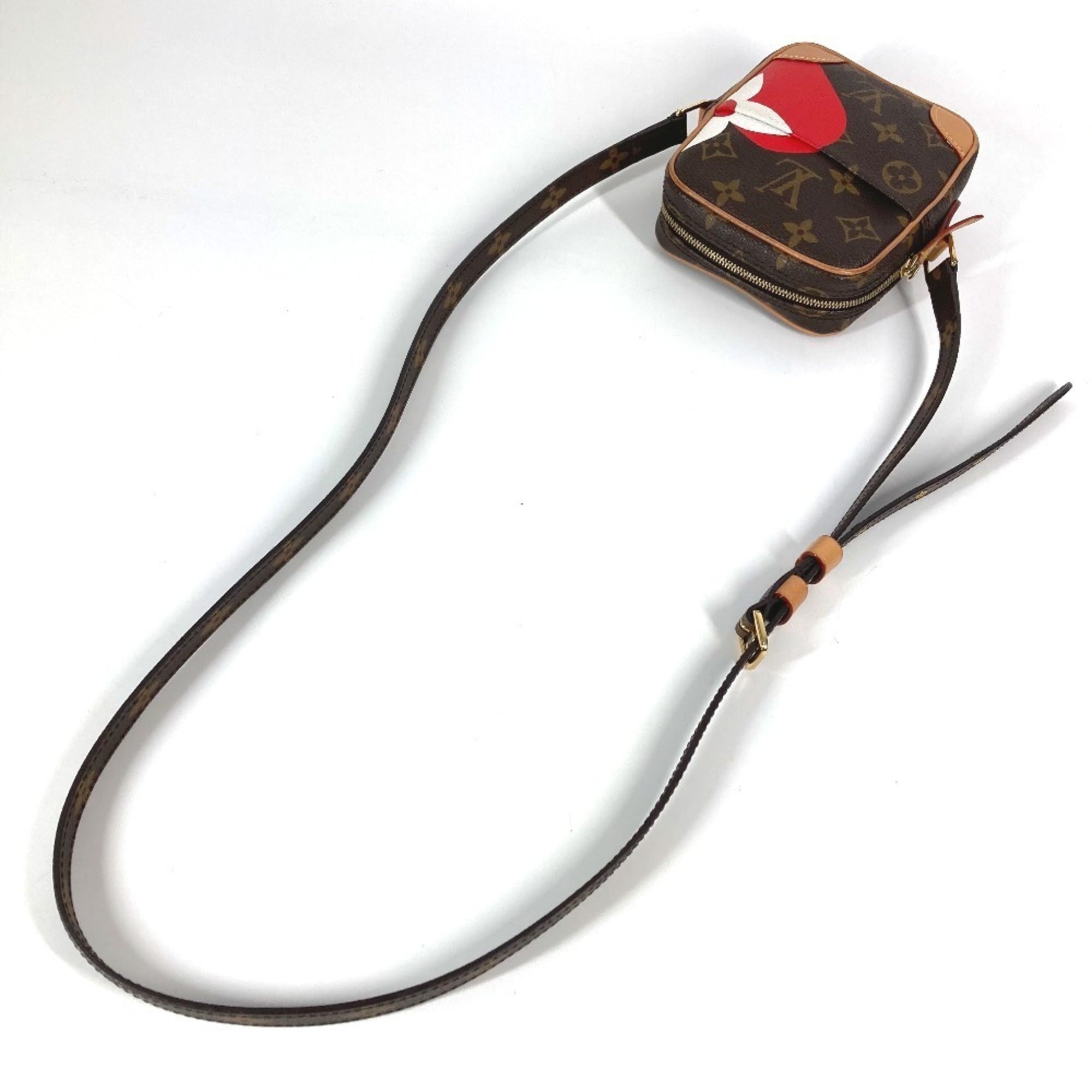 Louis Vuitton Brown Monogram Red Color Monogram Pochette Shoulder Bag (Pre-Owned)