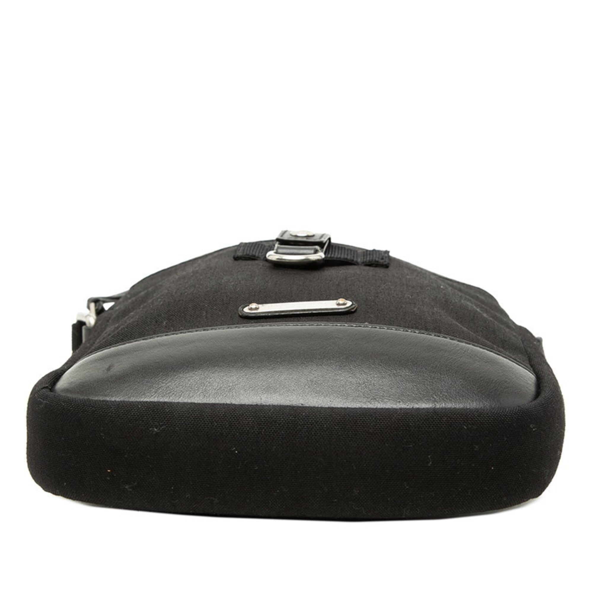Saint Laurent Black Canvas Leather Shoulder Bag (Pre-Owned)