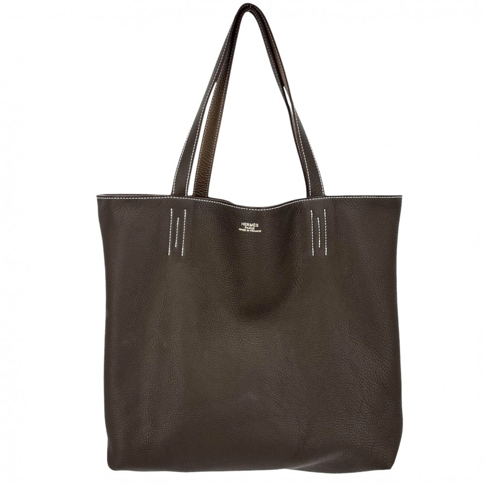 Hermes Brown Leather Handbag Tote Bag (Pre-Owned)