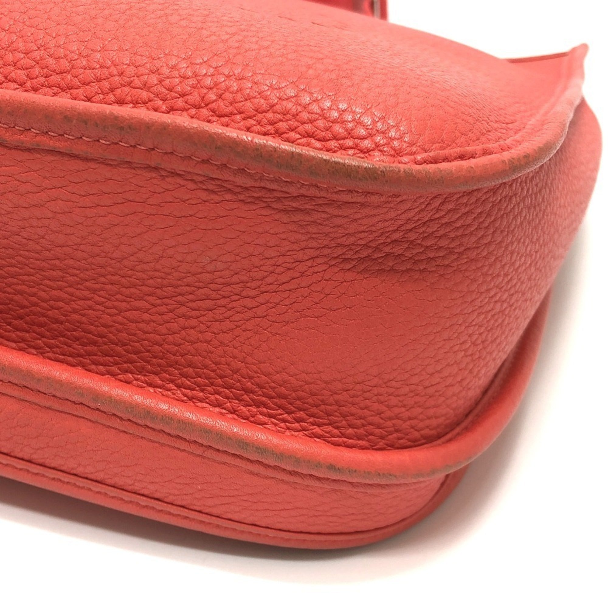 Hermes Red Color Taurillon Clemence Leather Shoulder Bag (Pre-Owned)