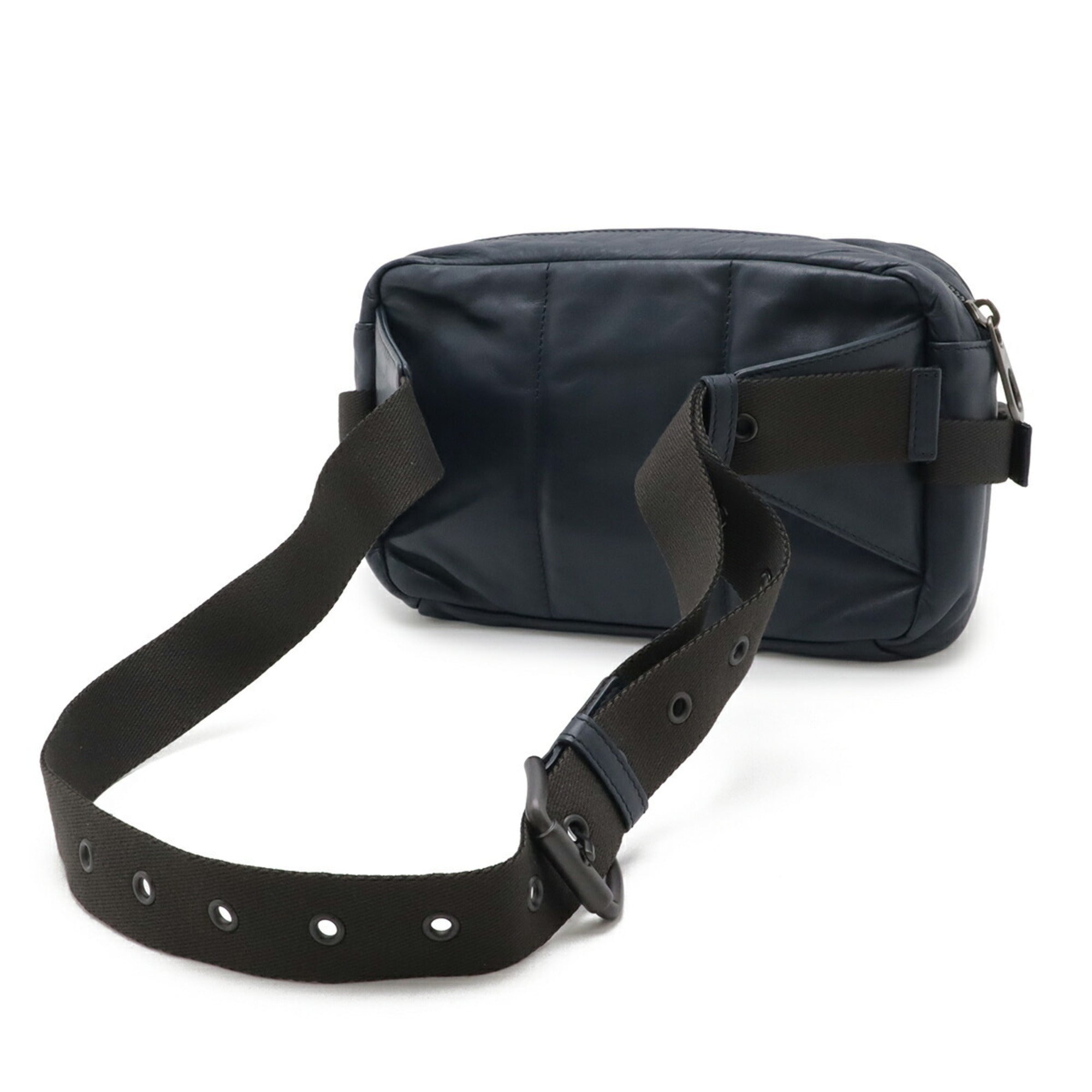 Bottega Veneta Intrecciato Navy Leather Sling Bag (Pre-Owned)