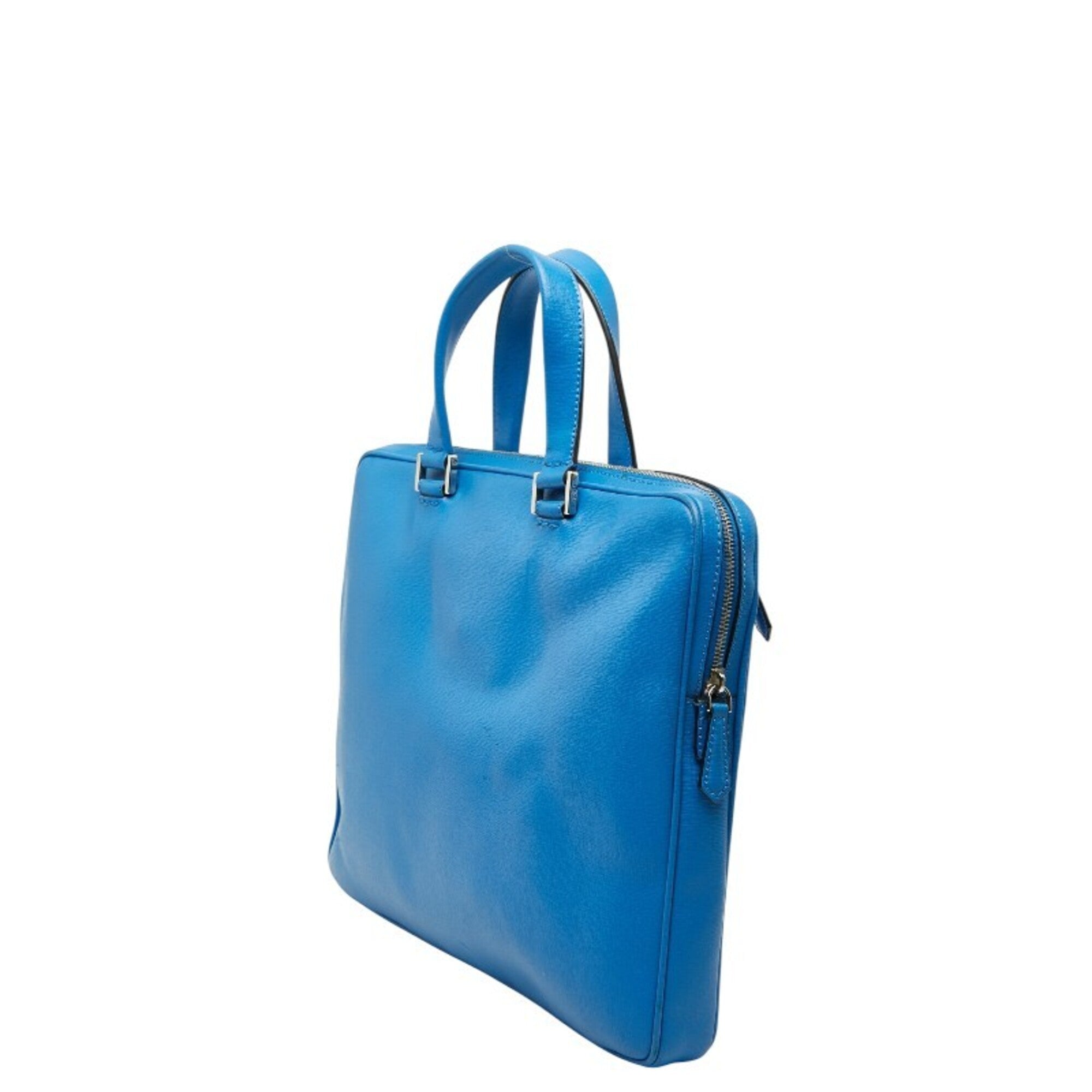 Fendi Light Blue Leather Briefcase (Pre-Owned)